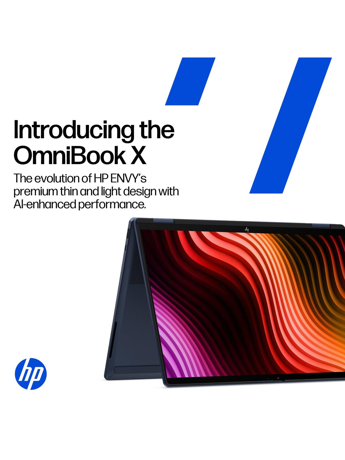 Image 3 of 8 of HP OmniBook X Flip 14-kc0000nax 14in OLED Touchscreen Laptop - Copilot+PC - AMD Ryzen AI 5 - 16GB RAM - 512GB SSD  - Blue - No Power Adaptor Included