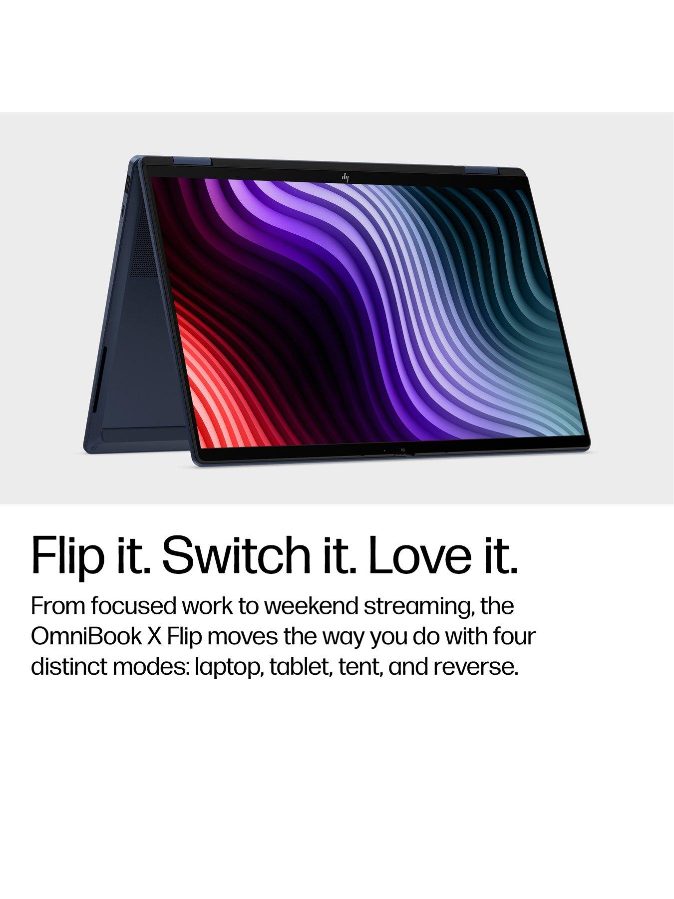 Image 5 of 8 of HP OmniBook X Flip 14-kc0000nax 14in OLED Touchscreen Laptop - Copilot+PC - AMD Ryzen AI 5 - 16GB RAM - 512GB SSD  - Blue - No Power Adaptor Included
