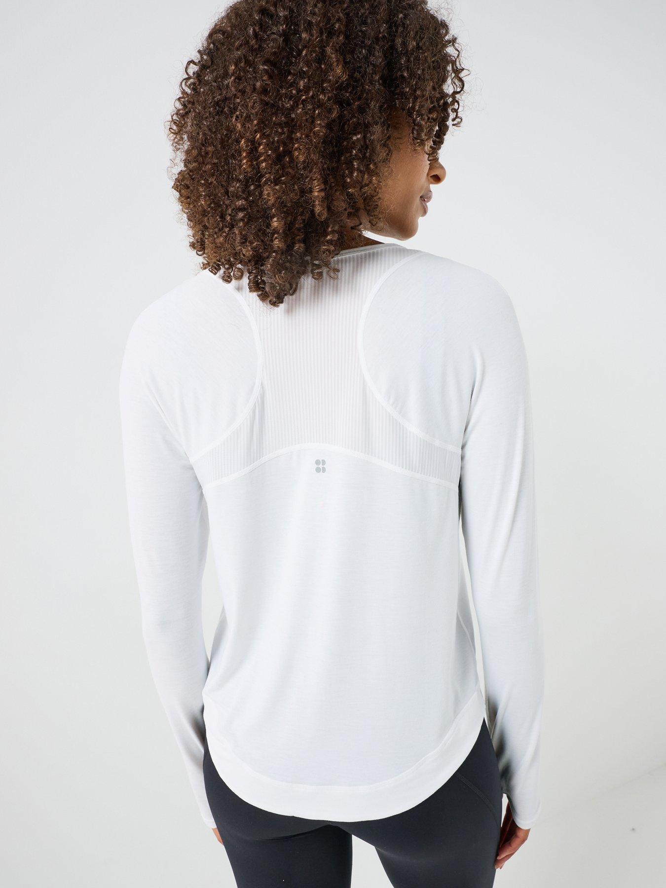Image 2 of 6 of Sweaty Betty Womens Running Breathe Easy Mesh Long Sleeve Top 2.0 - White