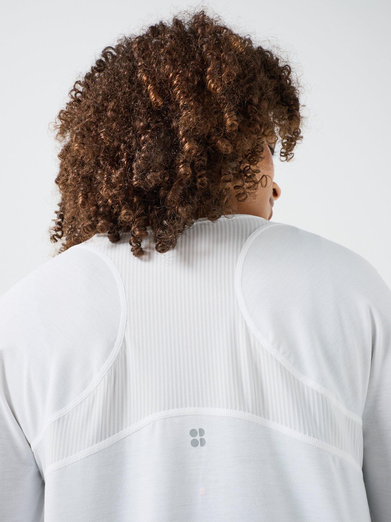 Image 4 of 6 of Sweaty Betty Womens Running Breathe Easy Mesh Long Sleeve Top 2.0 - White