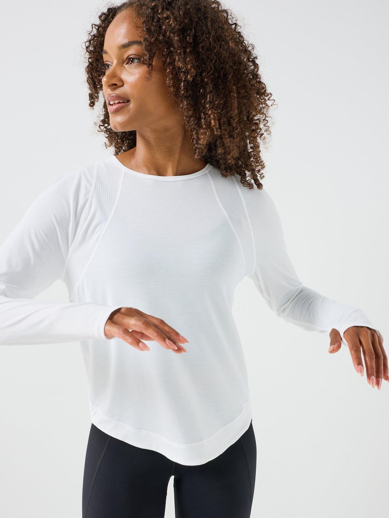 Image 5 of 6 of Sweaty Betty Womens Running Breathe Easy Mesh Long Sleeve Top 2.0 - White