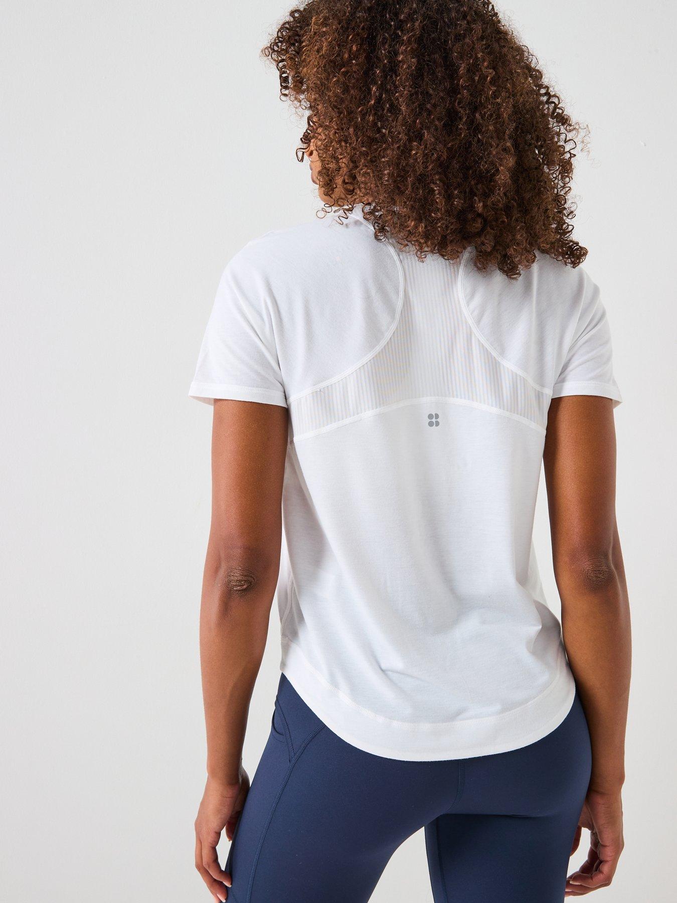 Image 2 of 6 of Sweaty Betty Womens Running Breathe Easy Mesh T-shirt 2.0 - White