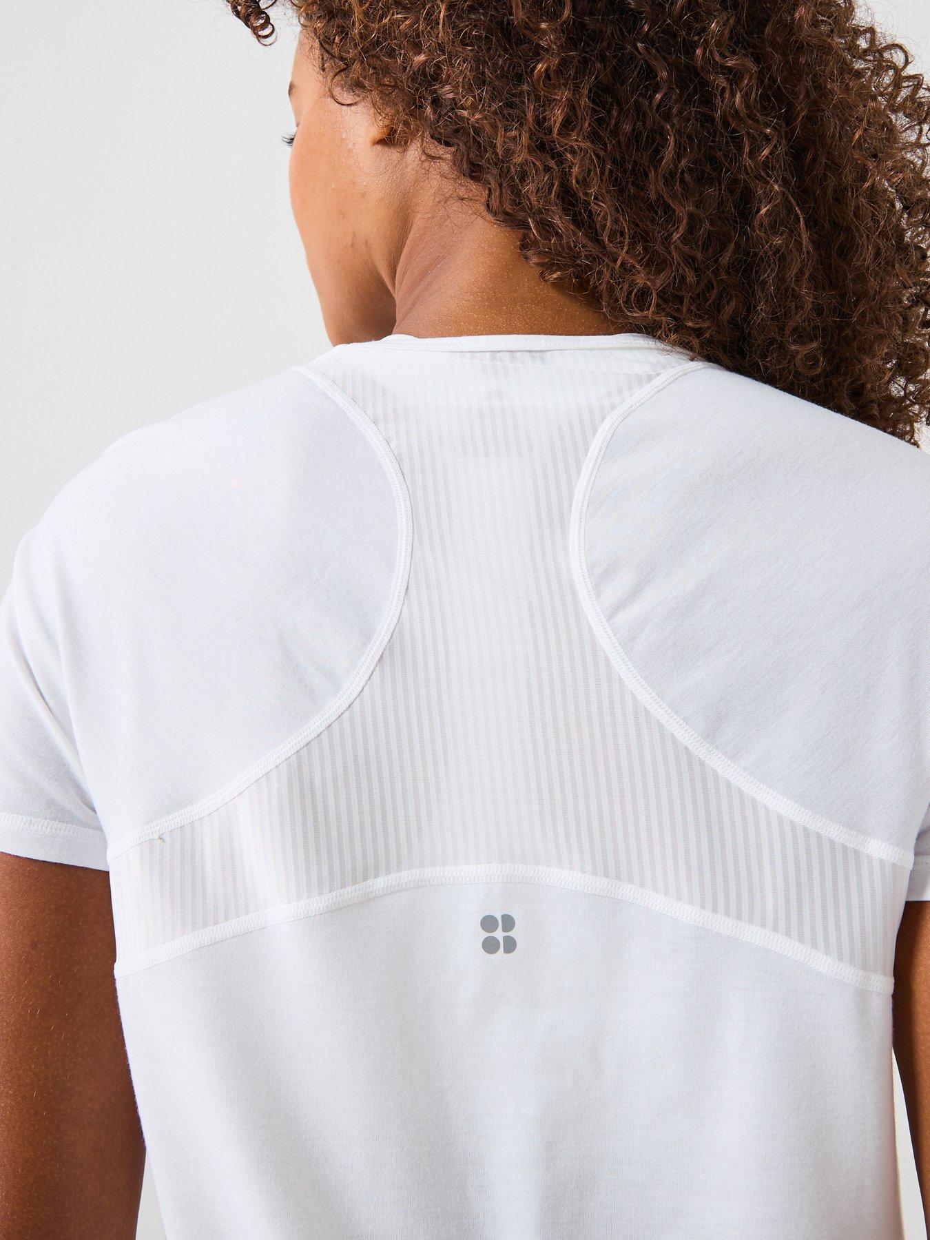 Image 4 of 6 of Sweaty Betty Womens Running Breathe Easy Mesh T-shirt 2.0 - White