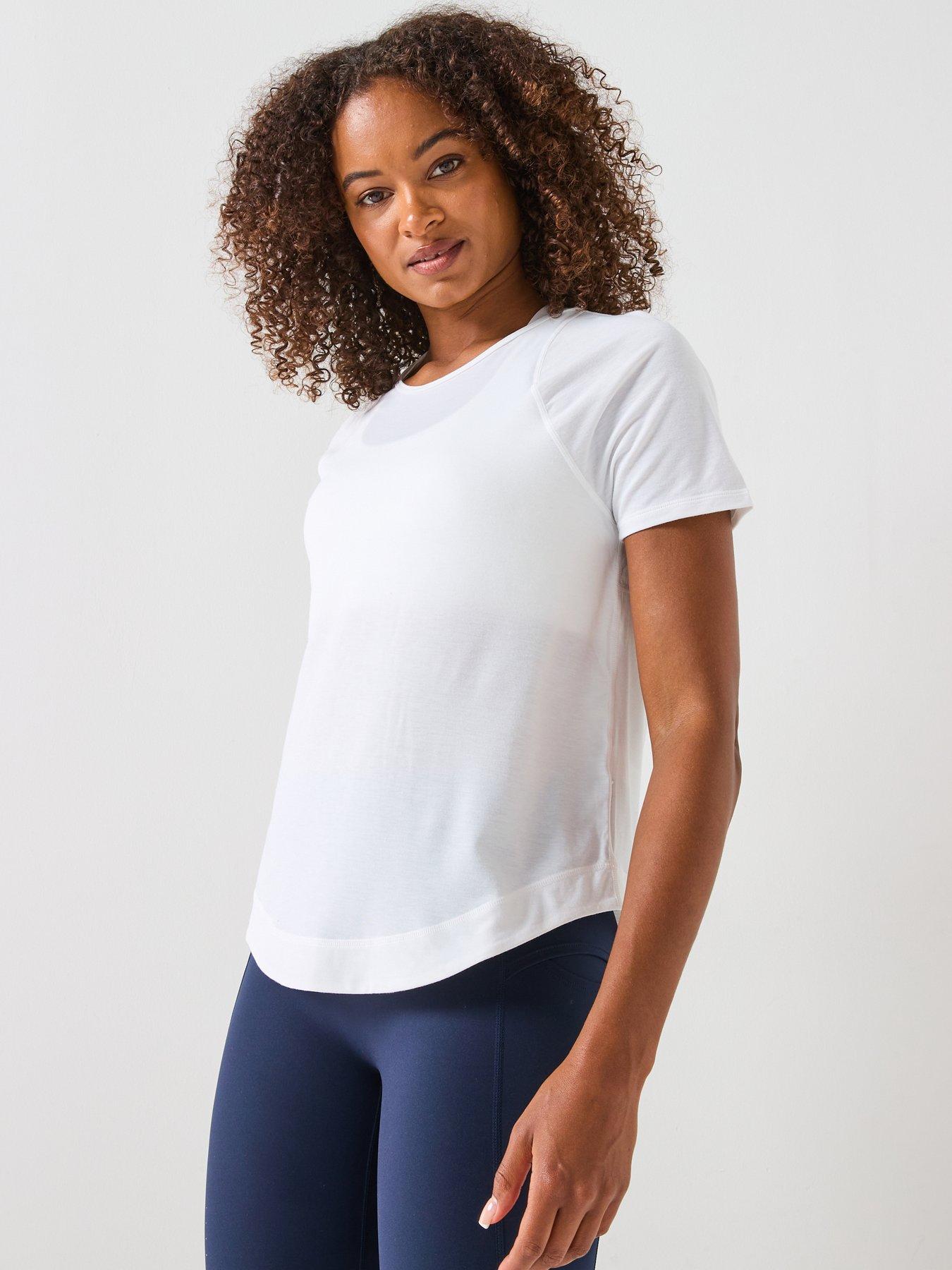 Image 6 of 6 of Sweaty Betty Womens Running Breathe Easy Mesh T-shirt 2.0 - White