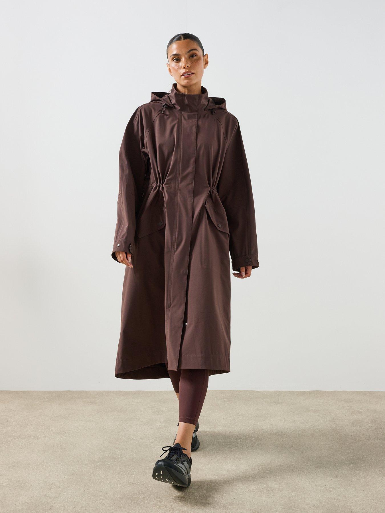 Image 3 of 6 of Sweaty Betty Womens Motion Waterproof Longline Parka - Brown