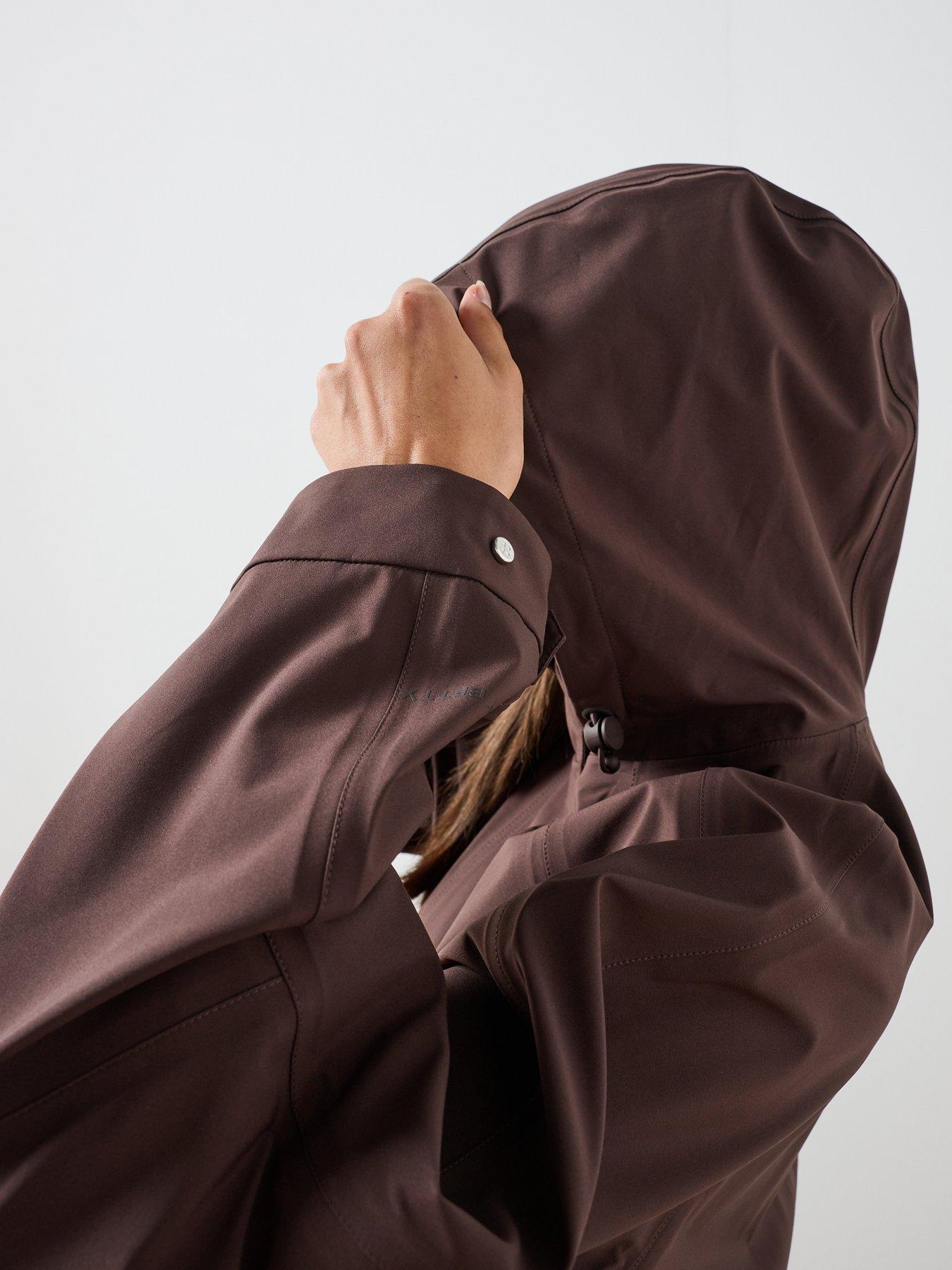 Image 4 of 6 of Sweaty Betty Womens Motion Waterproof Longline Parka - Brown