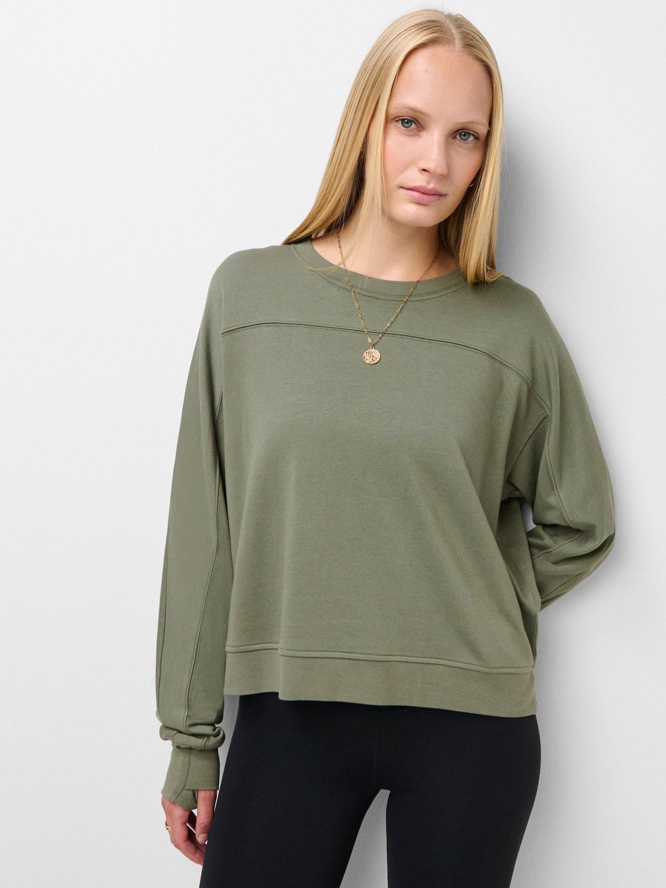 Sweaty Betty Womens Training After Class Crop Sweatshirt - Green