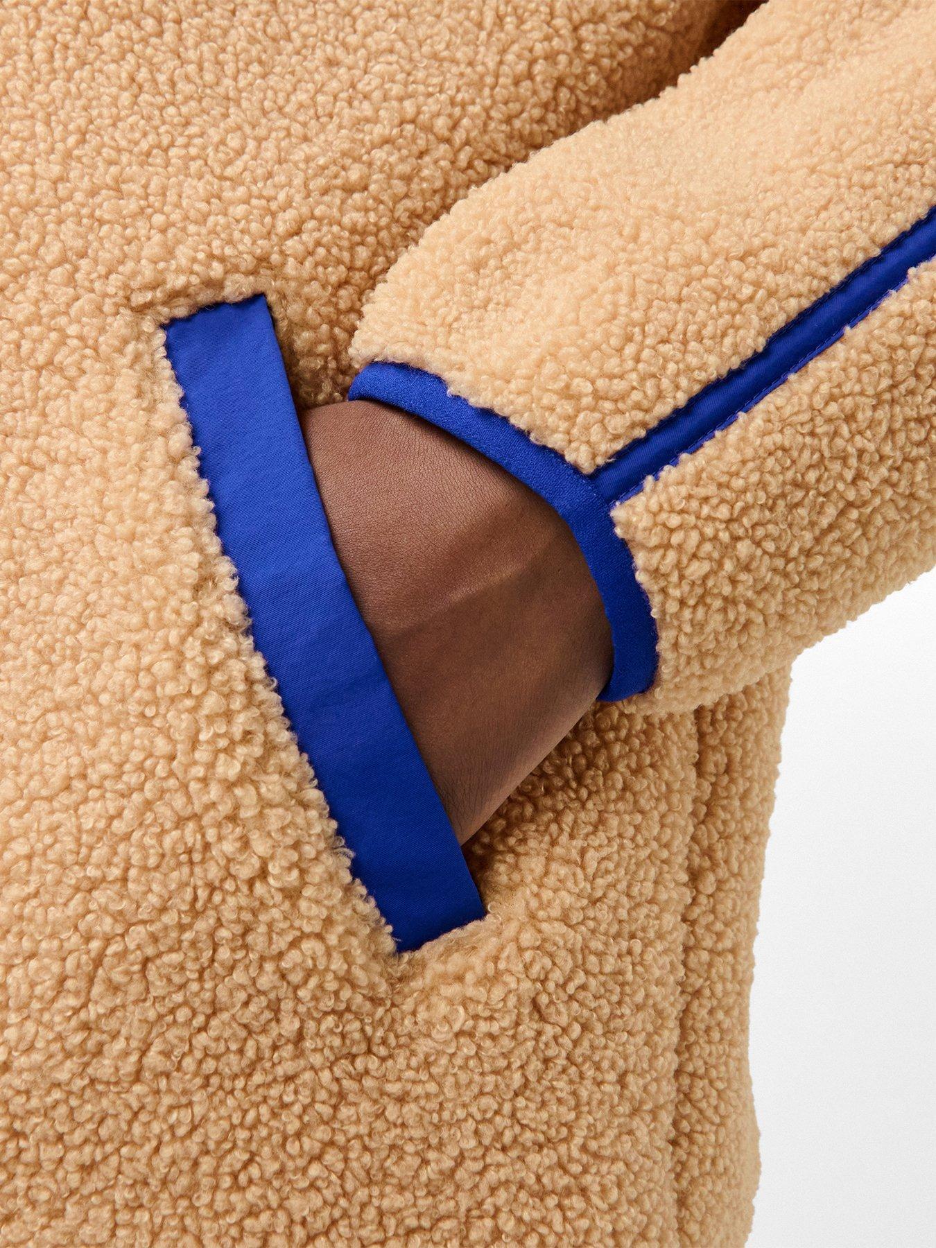 Image 5 of 5 of Sweaty Betty Womens Training Plush Fleece Contrast Zip Up - Beige