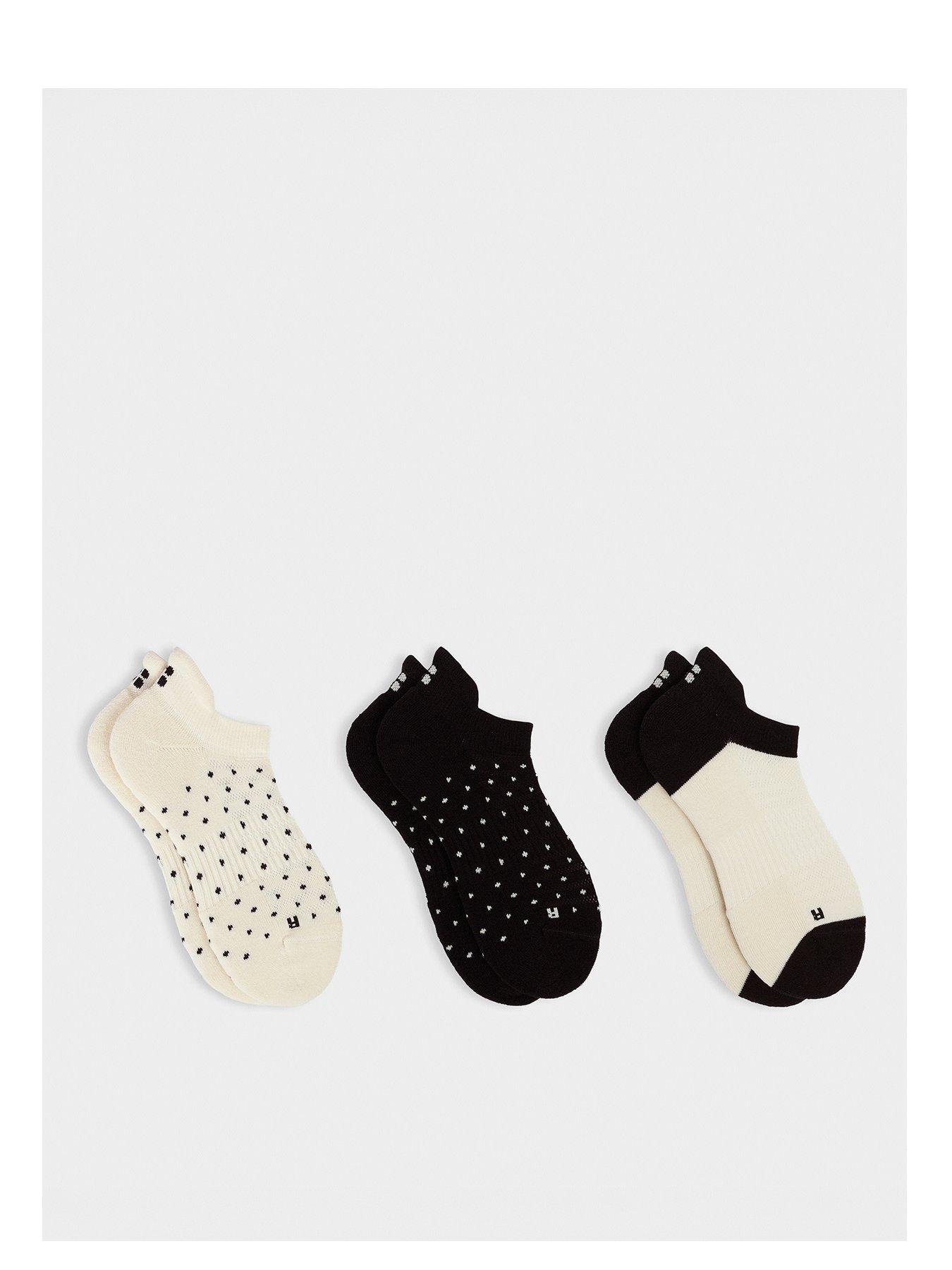 Sweaty Betty Womens Training Workout Trainer Socks 3 Pack - Cream