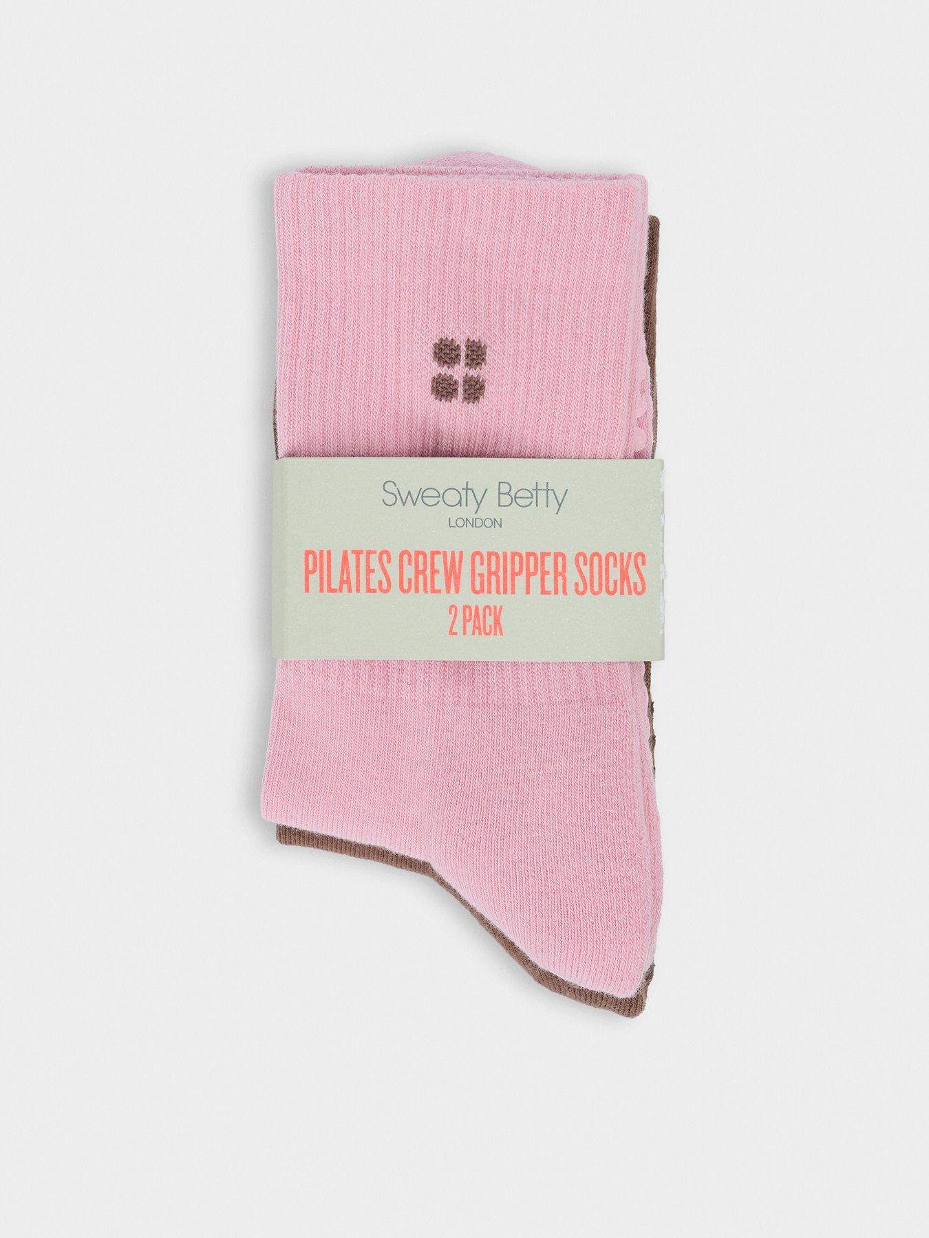 Image 2 of 3 of Sweaty Betty Womens Training Pilates Crew Gripper Sock 2 Pack - Pink