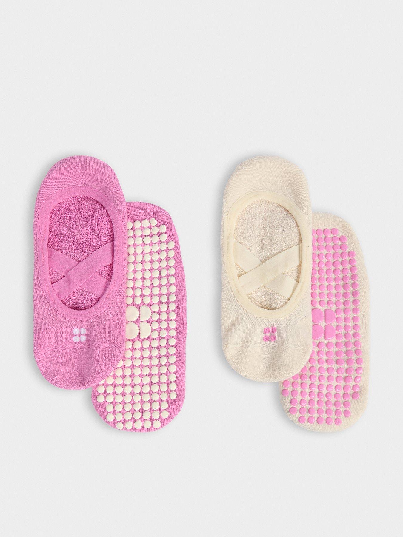 Image 1 of 2 of Sweaty Betty Womens Training Ballet Gripper Socks 2 Pack - Pink
