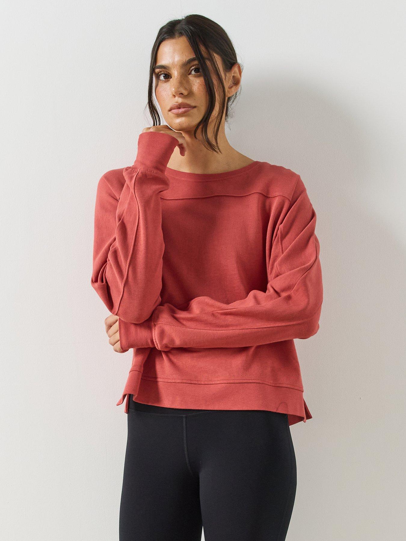 Sweaty Betty After Class Crop Sweatshirt - Red