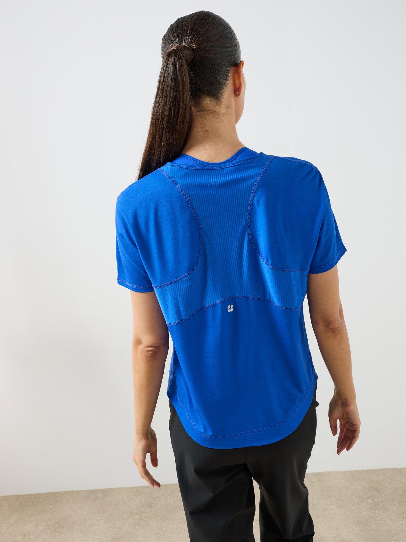 Image 2 of 6 of Sweaty Betty Womens Mesh Panel Stretch Training T-Shirt - Blue