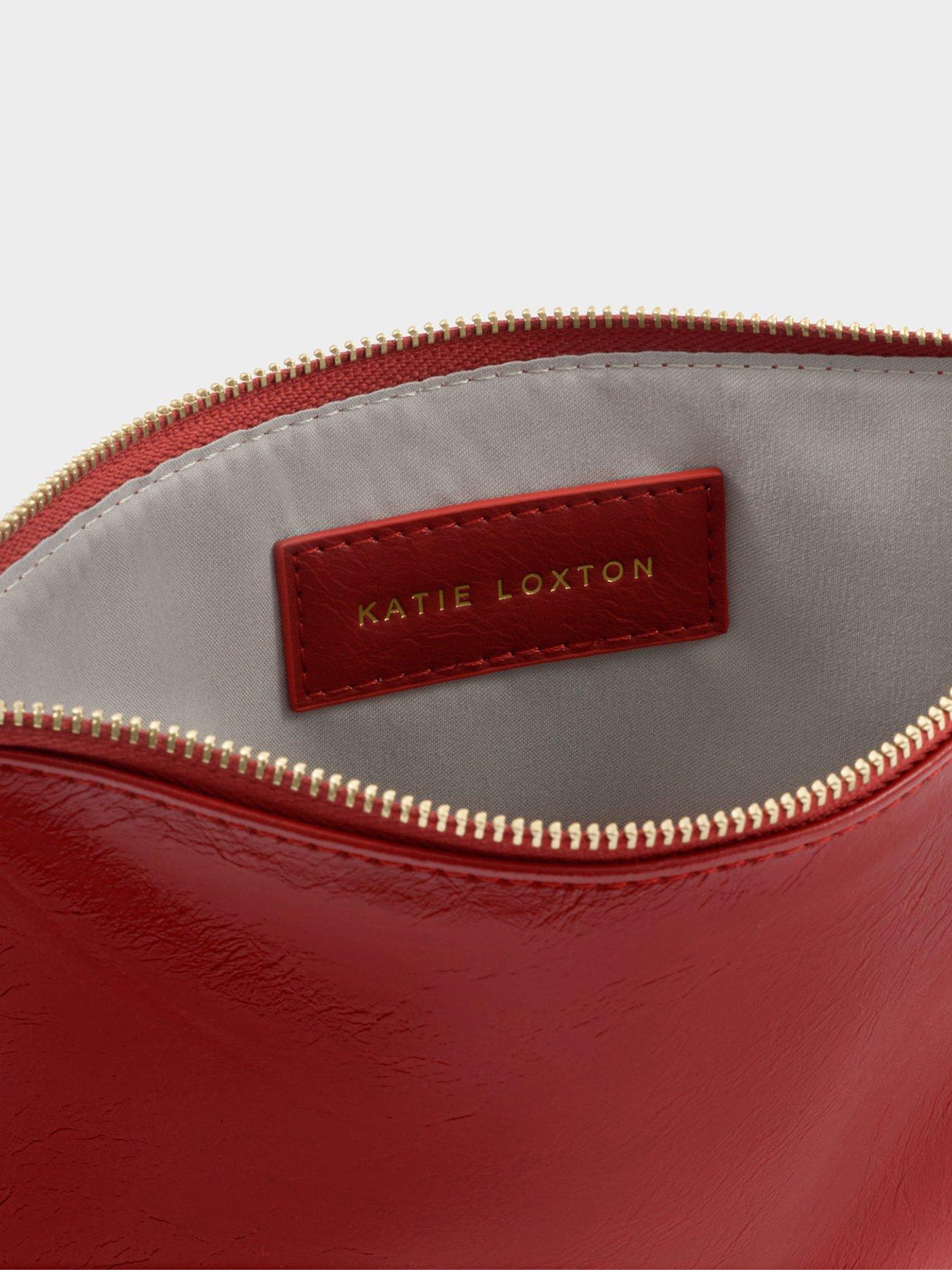 Image 3 of 5 of Katie Loxton Tassel Charm Patent Crackle Pouch - Red