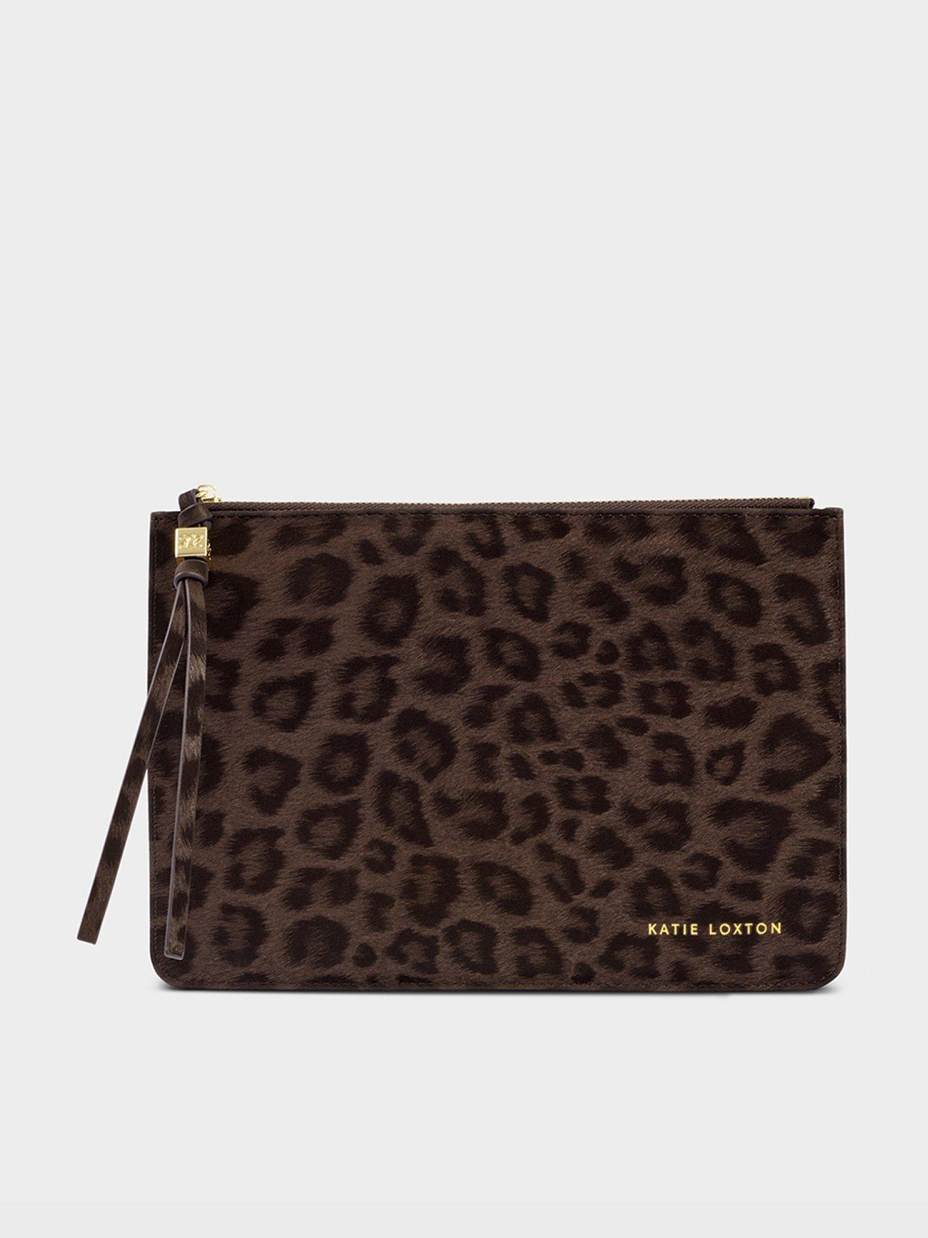 Katie Loxton Tassel Charm Leopard Pouch - Brown