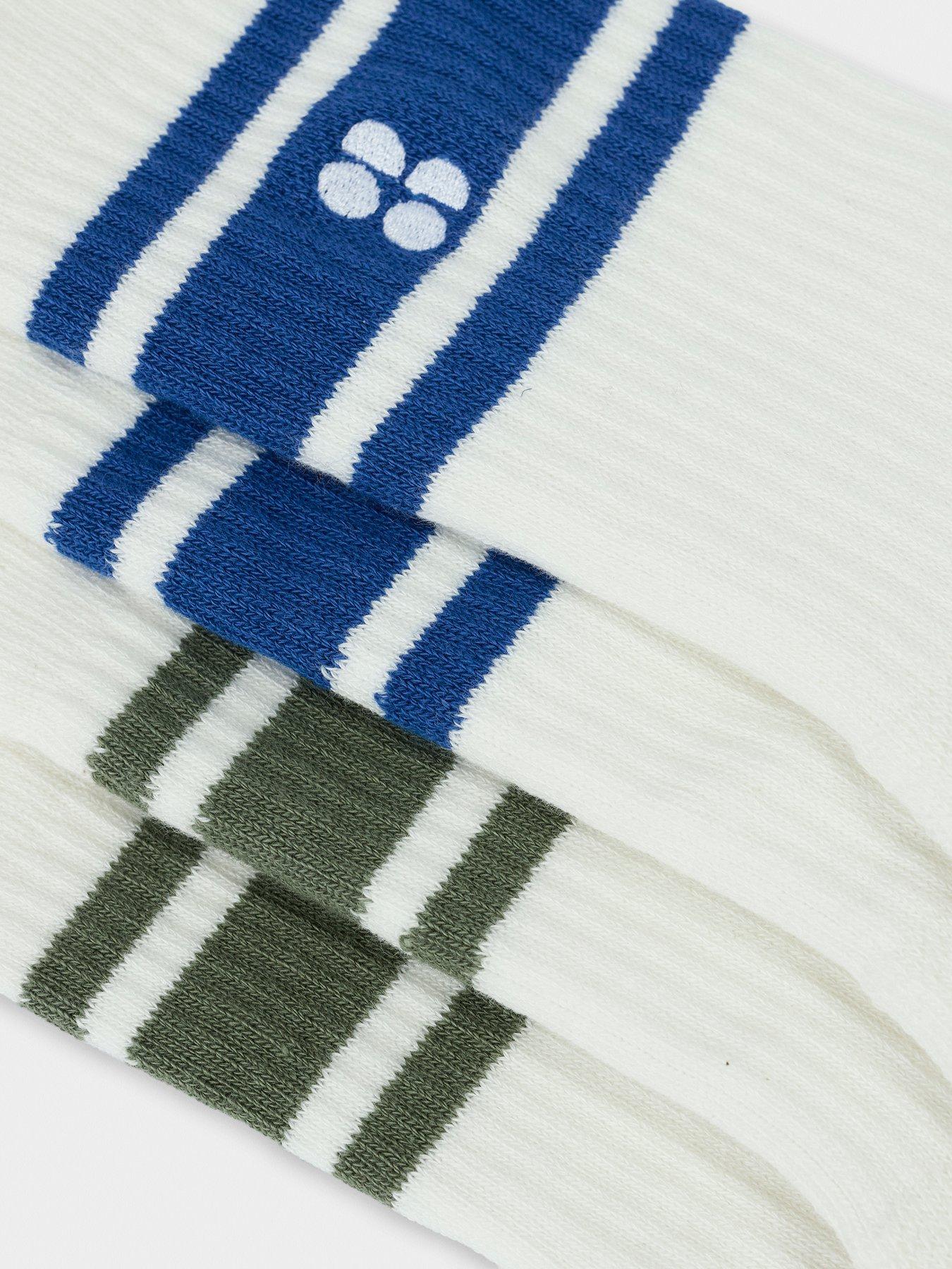 Image 2 of 3 of Sweaty Betty Womens Training Lifestyle Ribbed Crew Sock 2 Pack - White