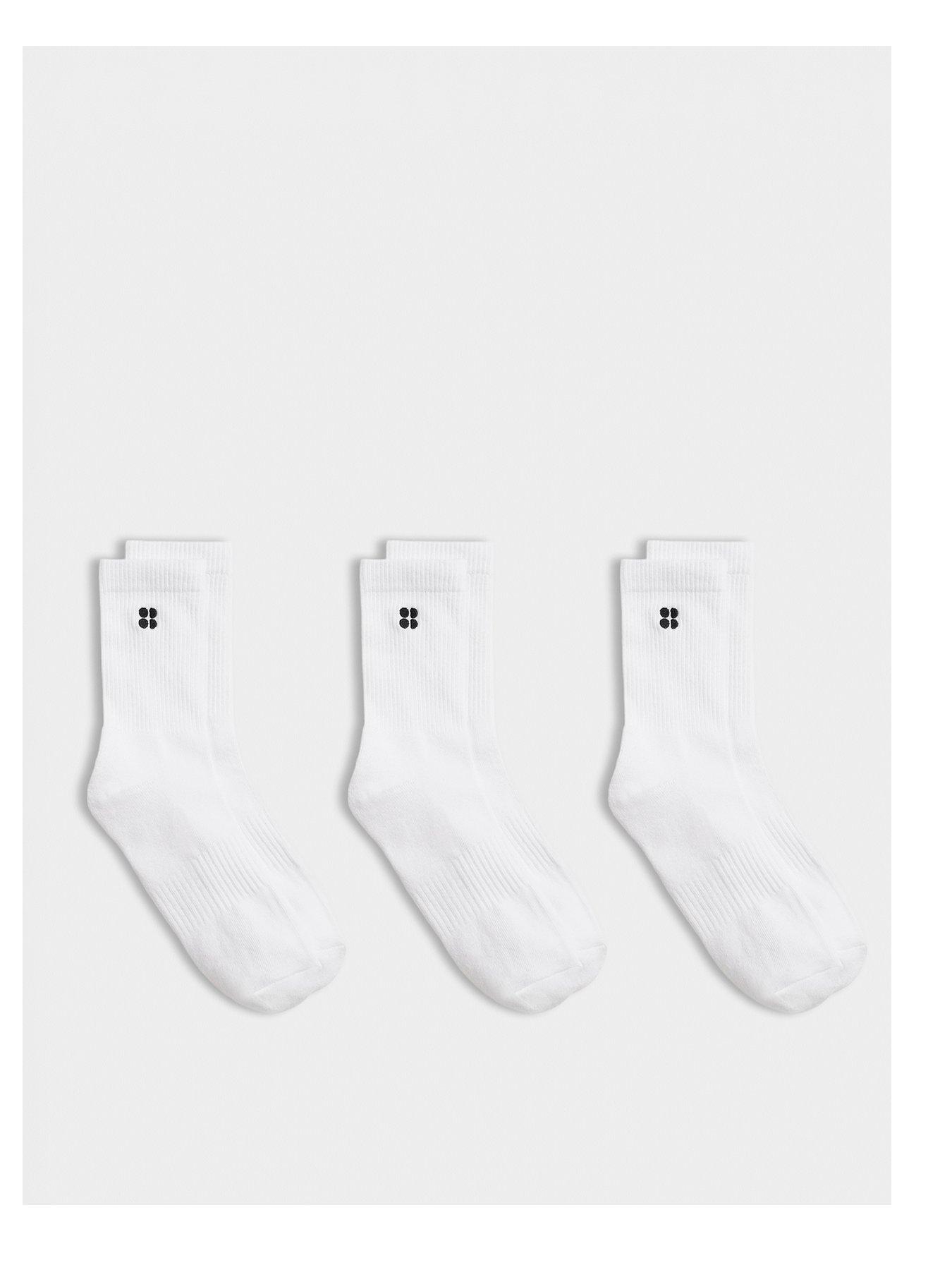 Sweaty Betty Womens Training Essentials Crew Socks 3 Pack - White