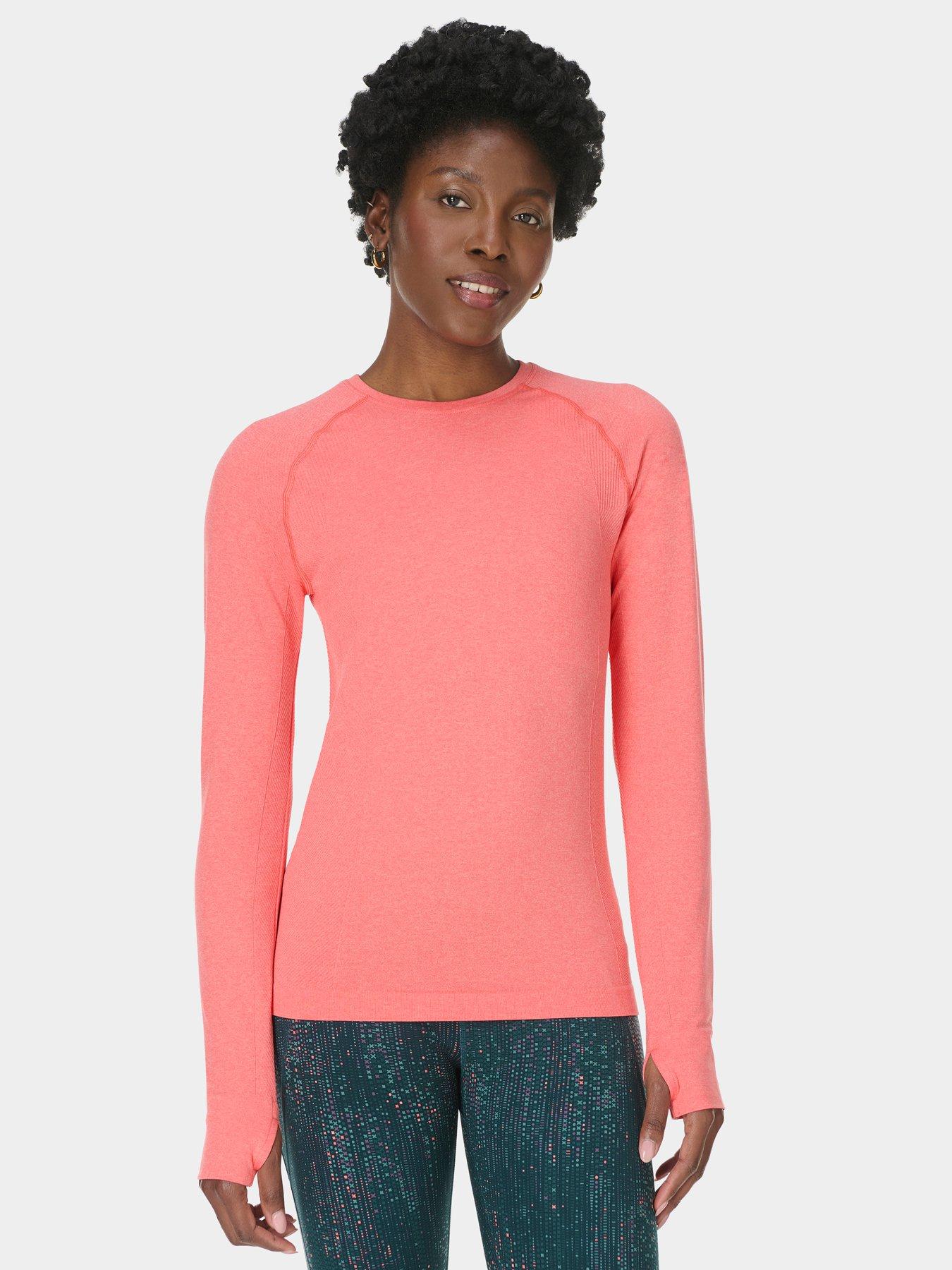 Image 1 of 5 of Sweaty Betty Womens Seamless Raglan Long Sleeve T-Shirt - Pink