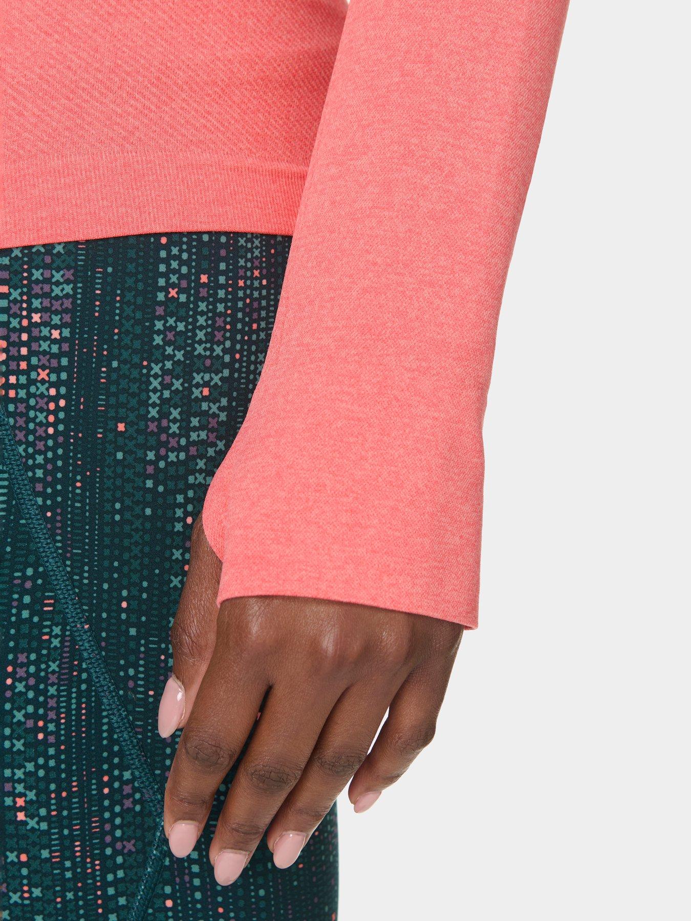 Image 4 of 5 of Sweaty Betty Womens Seamless Raglan Long Sleeve T-Shirt - Pink