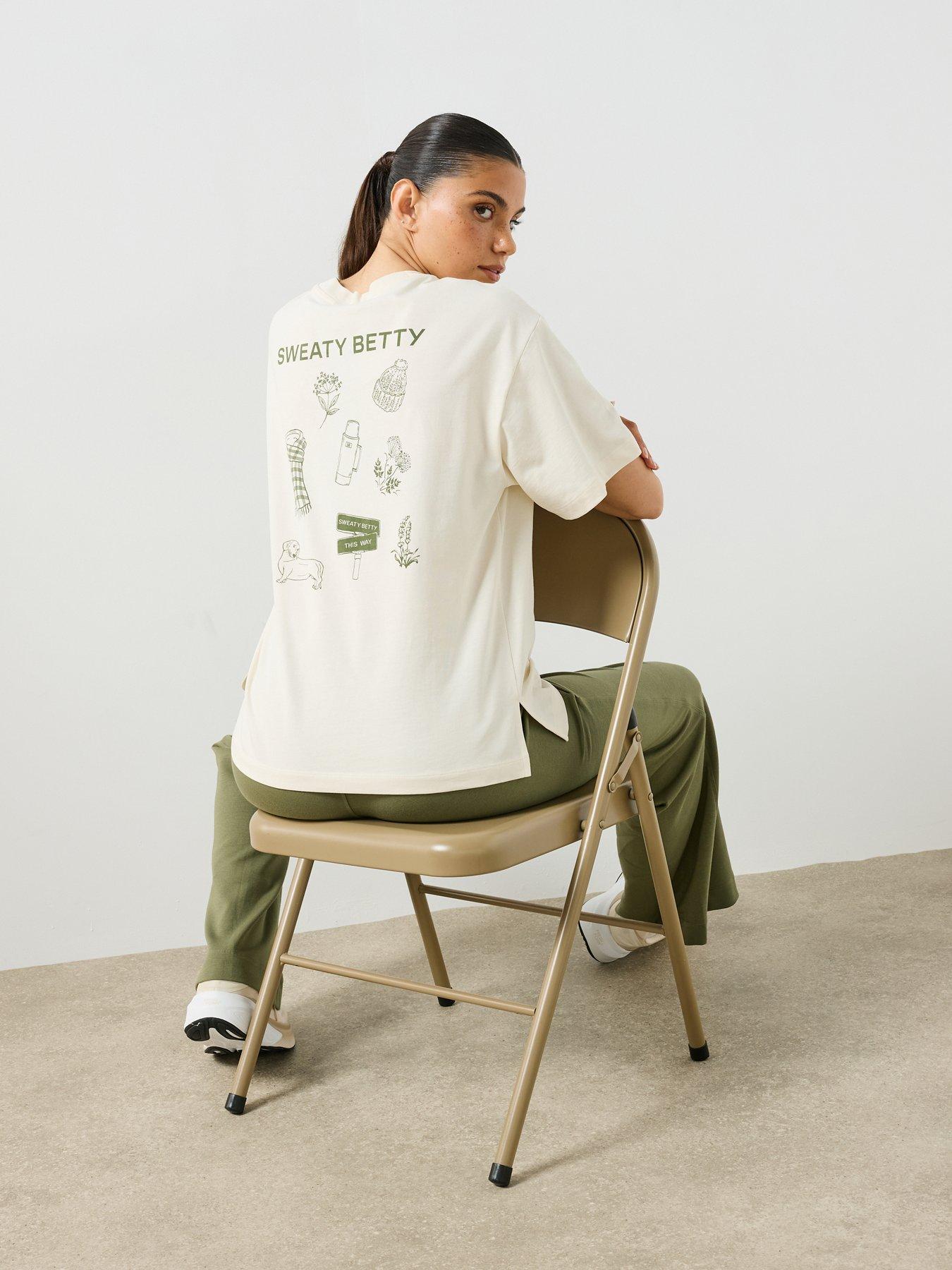 Image 1 of 6 of Sweaty Betty Womens Training British Heritage Graphic T-shirt - Beige