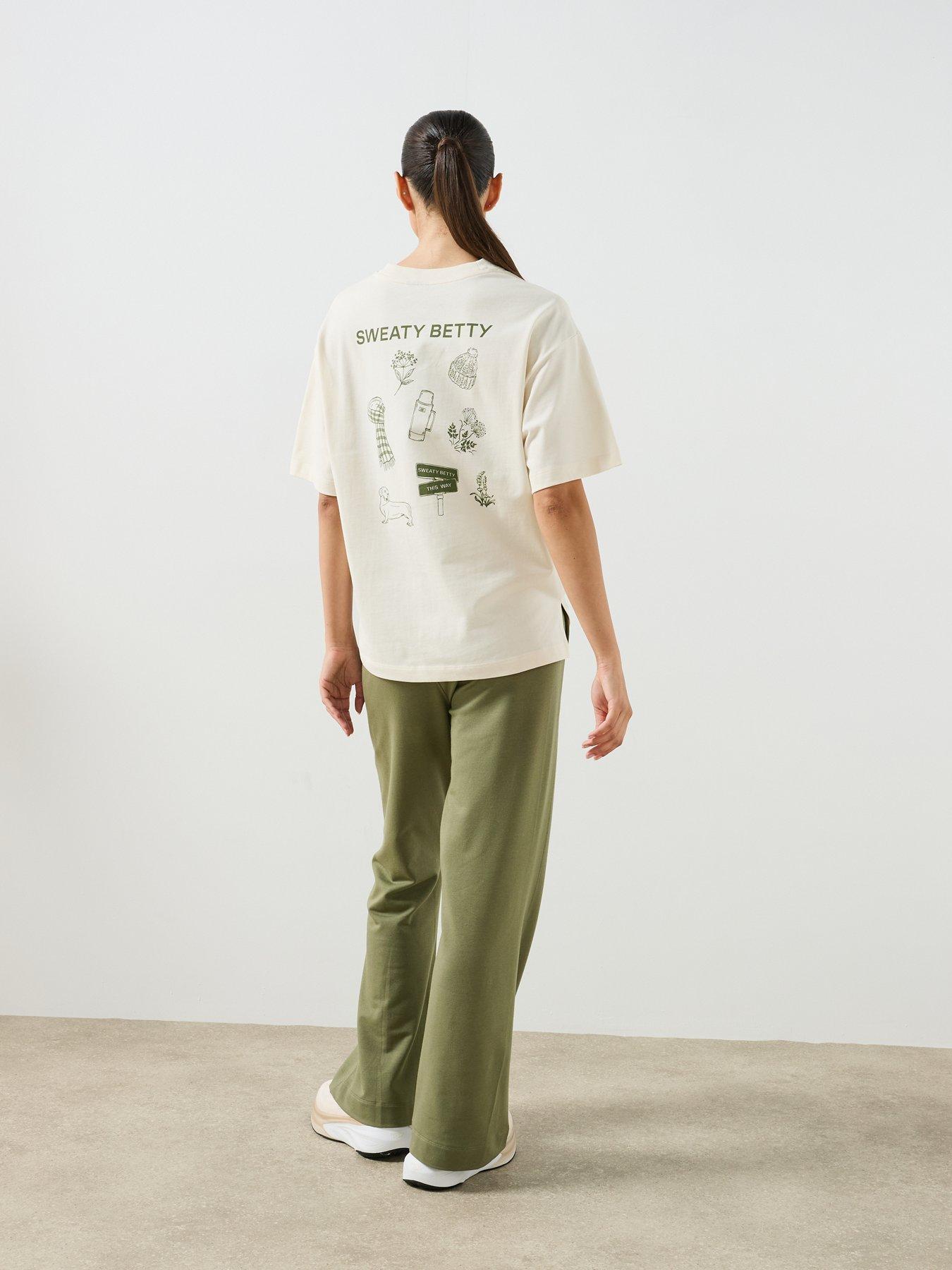 Image 2 of 6 of Sweaty Betty Womens Training British Heritage Graphic T-shirt - Beige
