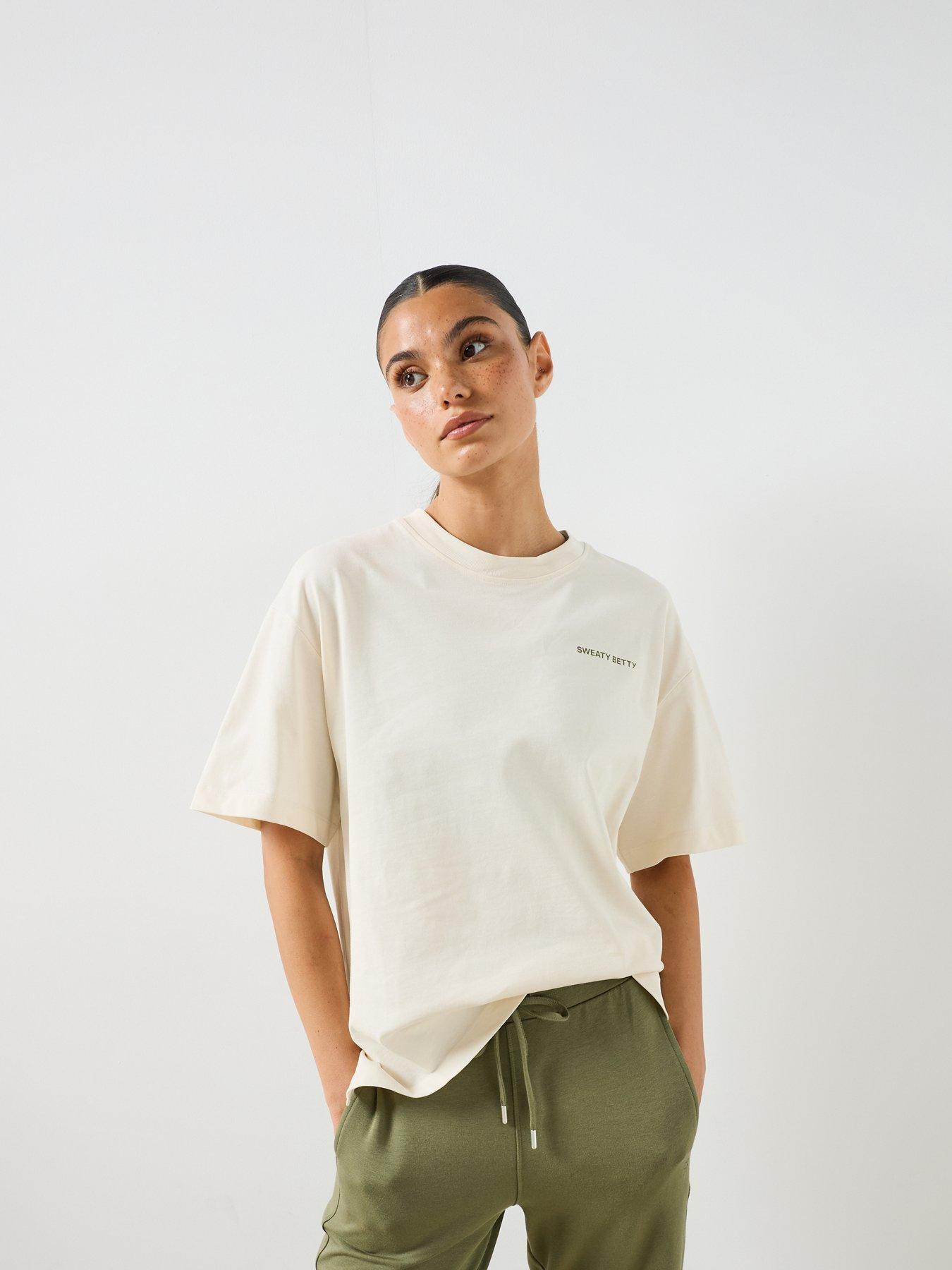 Image 4 of 6 of Sweaty Betty Womens Training British Heritage Graphic T-shirt - Beige