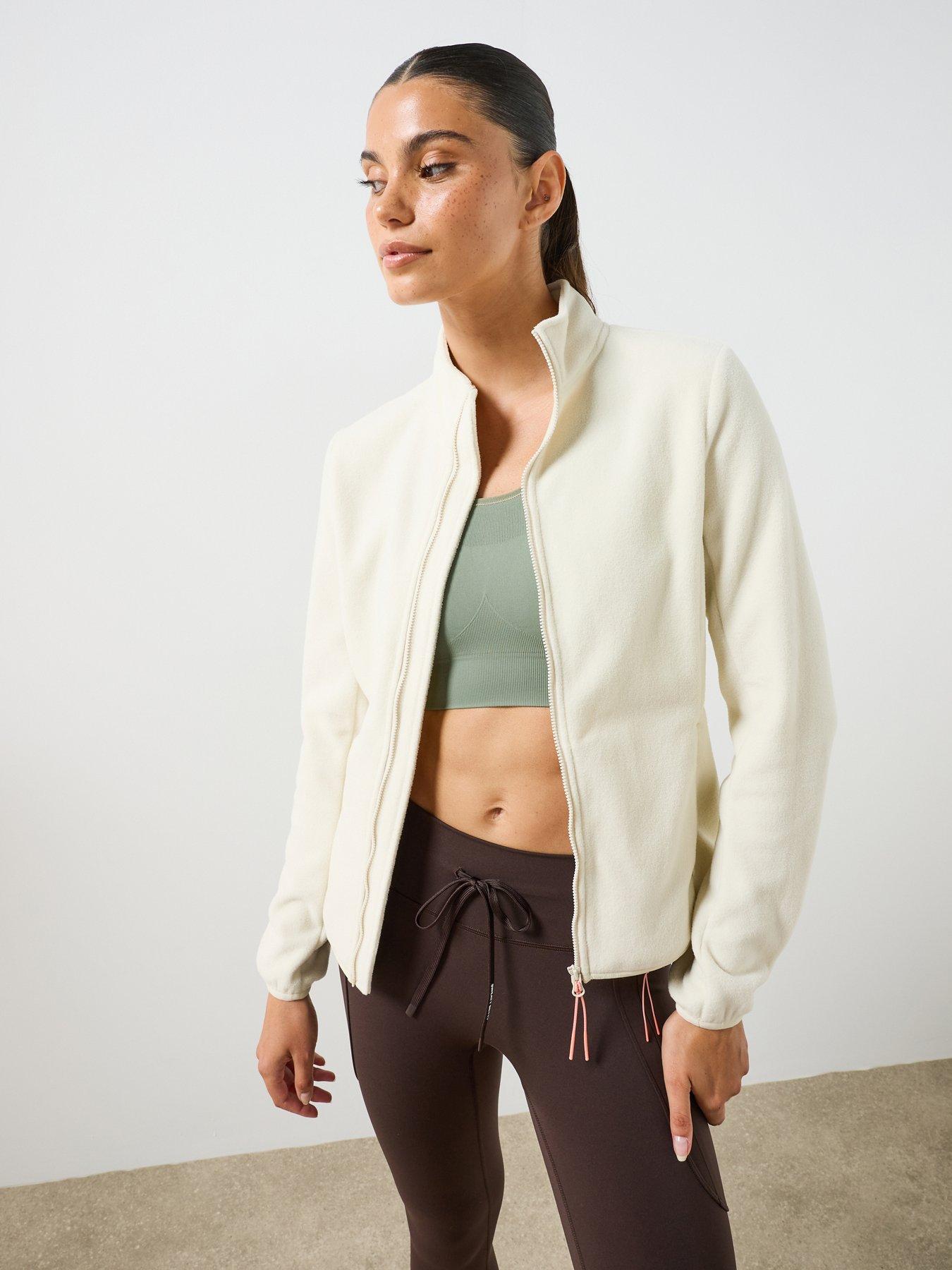 Sweaty Betty Womens Training Evergreen Fleece Zip Up - Beige