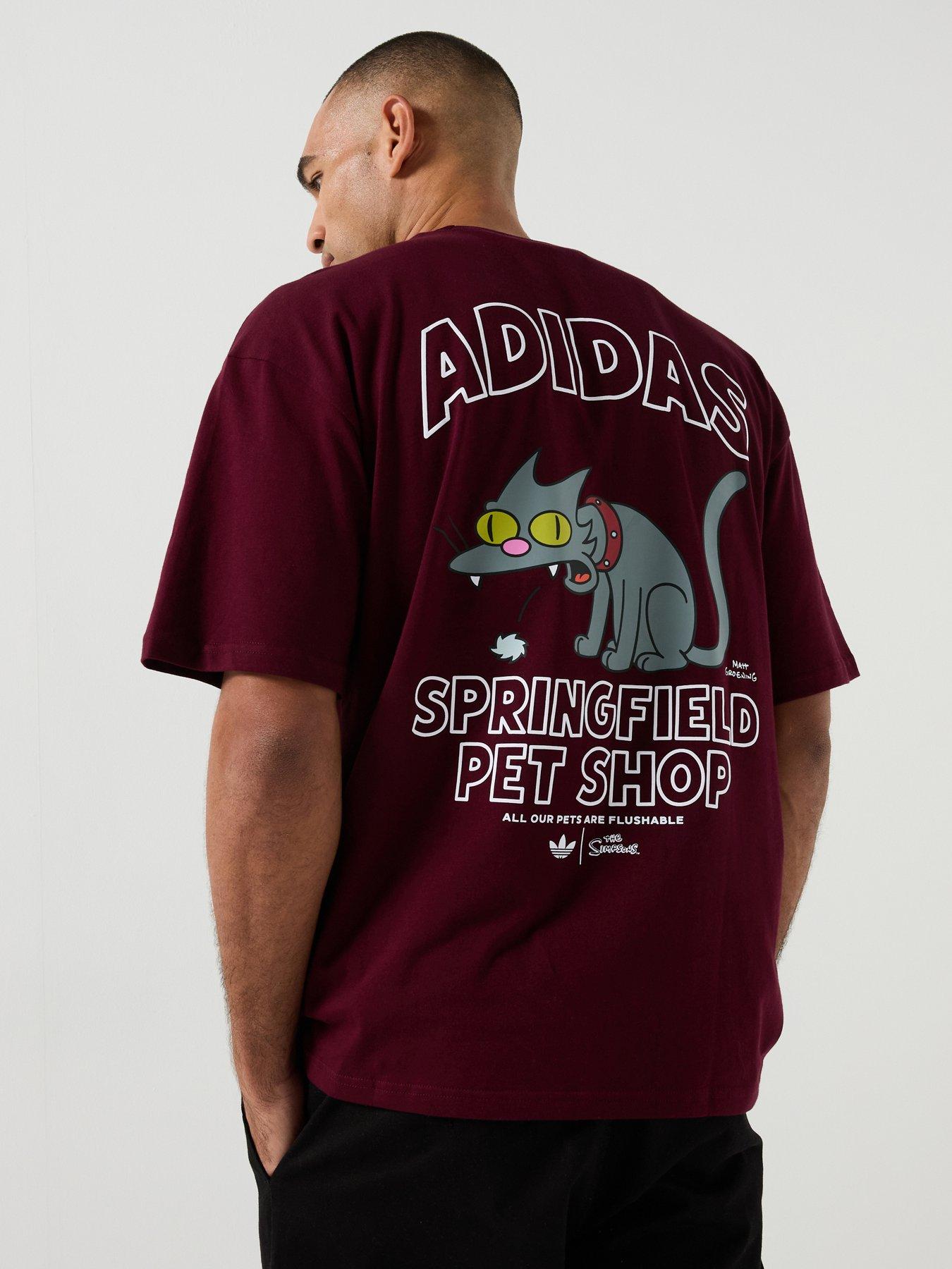 adidas Originals Mens 'the Simpsons' Graphic Tee - Burgundy