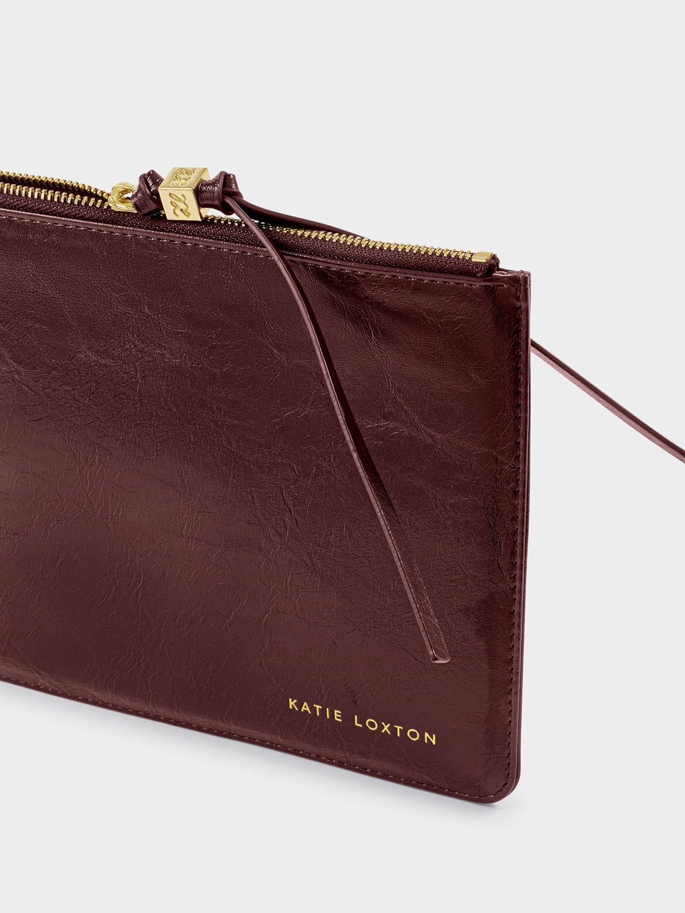 Image 4 of 5 of Katie Loxton Tassel Charm Patent Crackle Pouch - Red