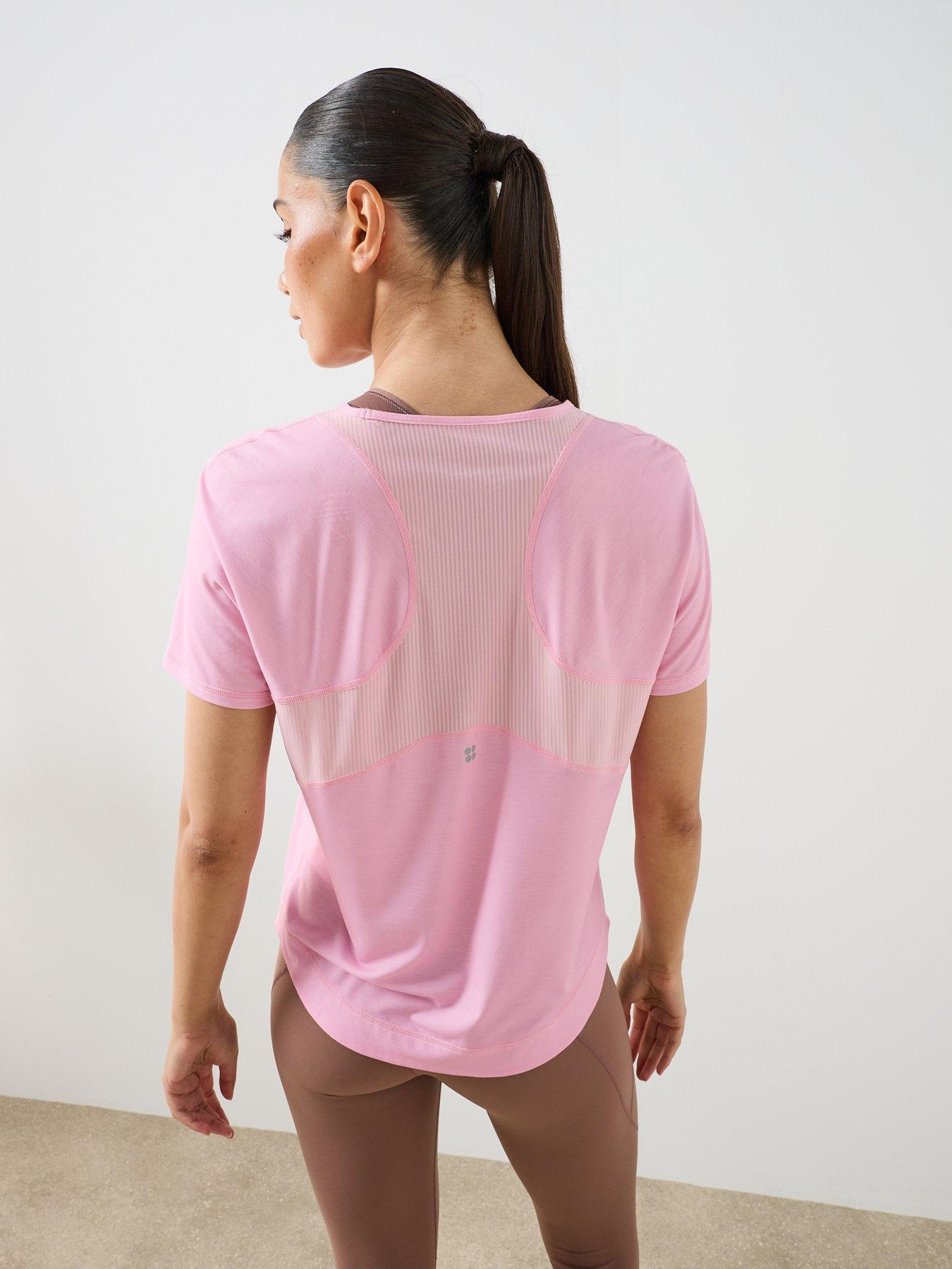 Image 2 of 6 of Sweaty Betty Womens Running Breathe Easy Mesh T-shirt - Pink