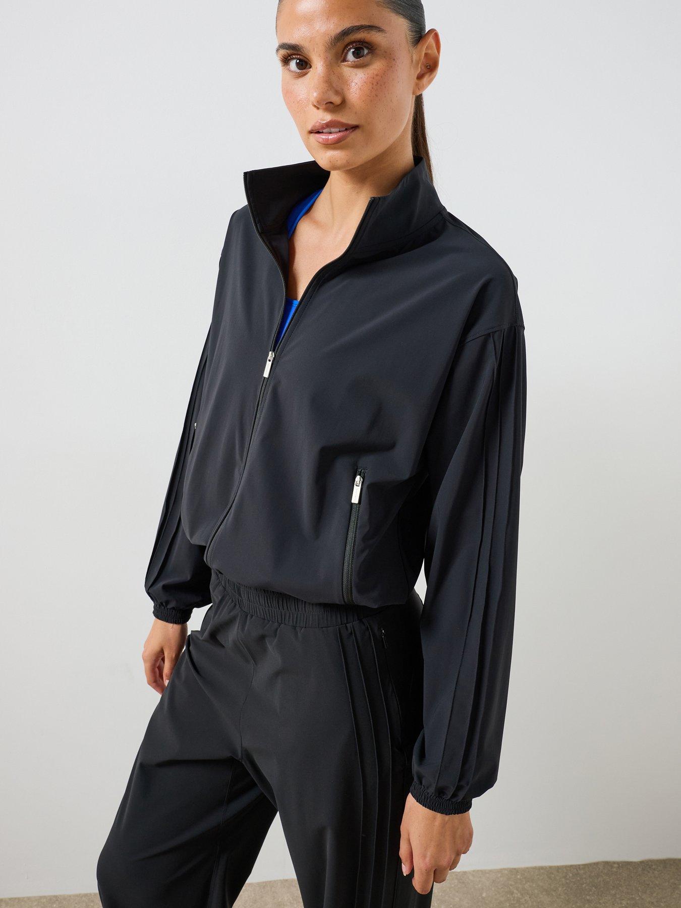 Image 1 of 6 of Sweaty Betty Womens Training Power On Studio Training Zip-Up Jacket - Black
