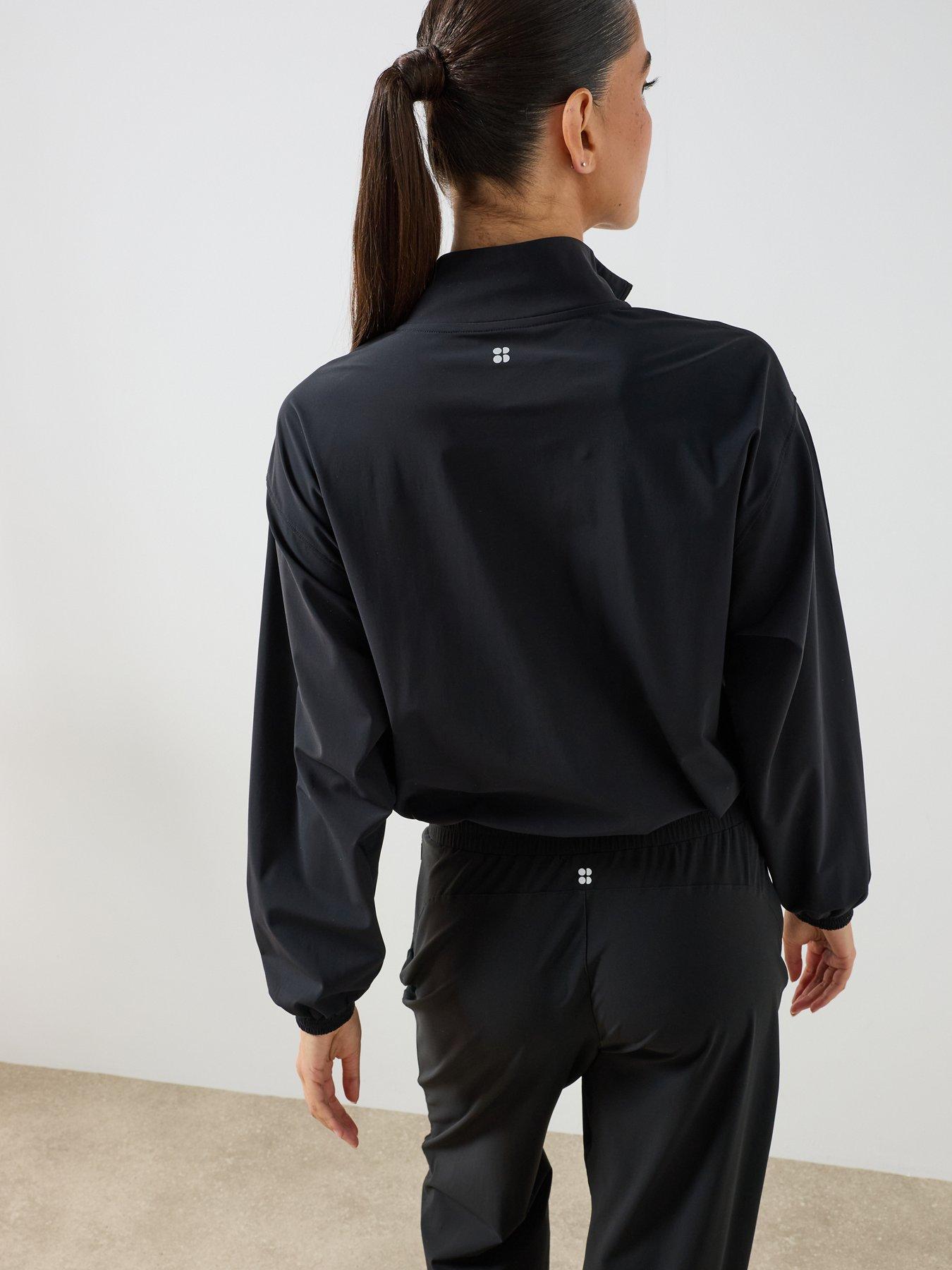 Image 2 of 6 of Sweaty Betty Womens Training Power On Studio Training Zip-Up Jacket - Black