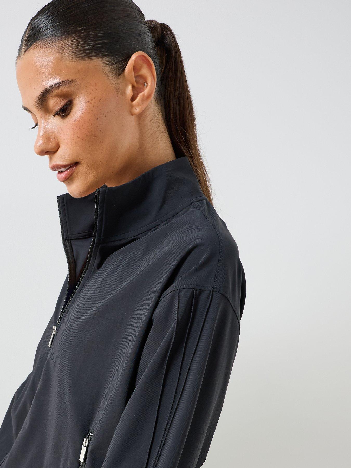 Image 4 of 6 of Sweaty Betty Womens Training Power On Studio Training Zip-Up Jacket - Black