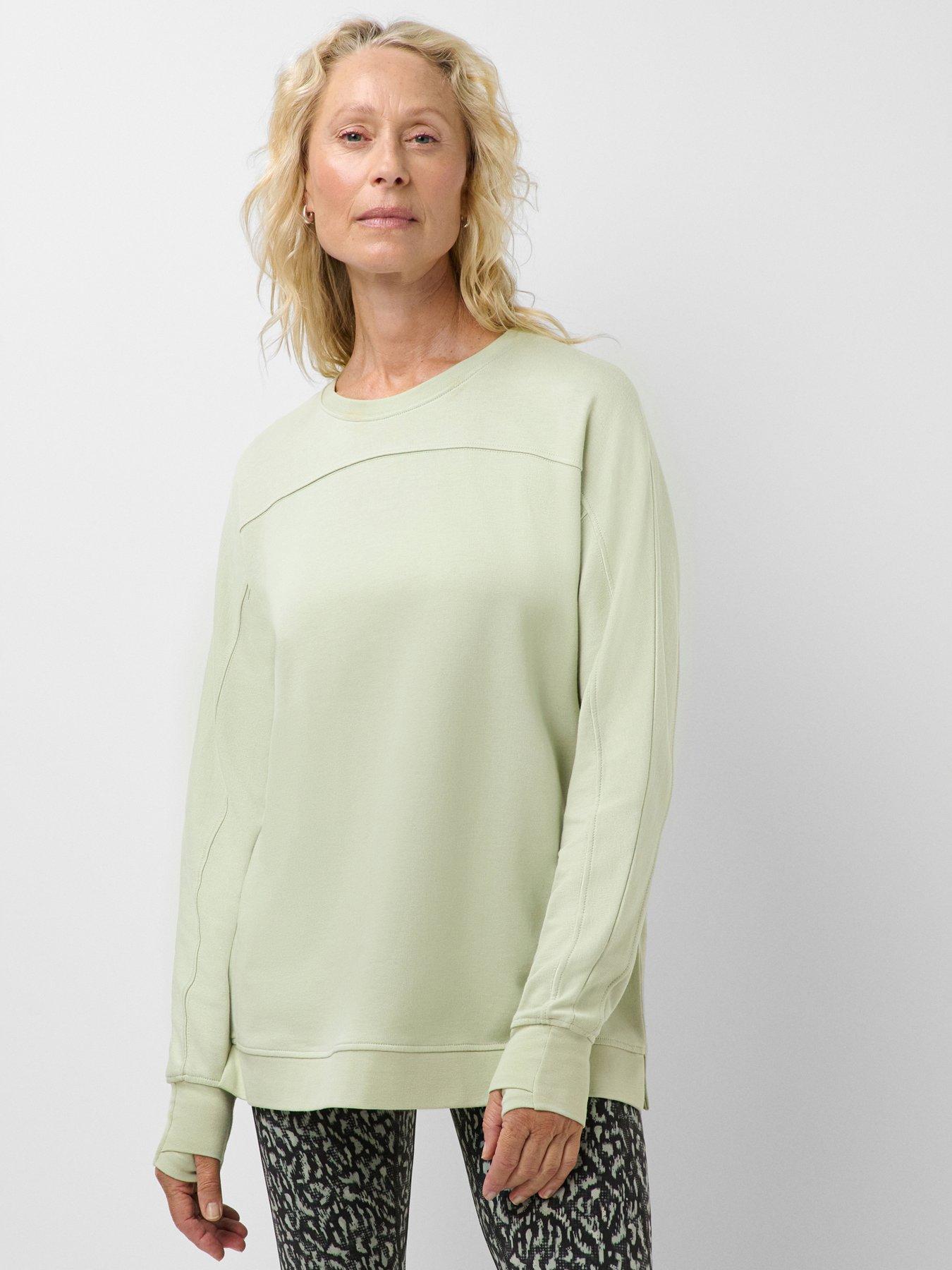 Sweaty Betty Womens Training After Class Seam Detail Longline Sweatshirt - Green