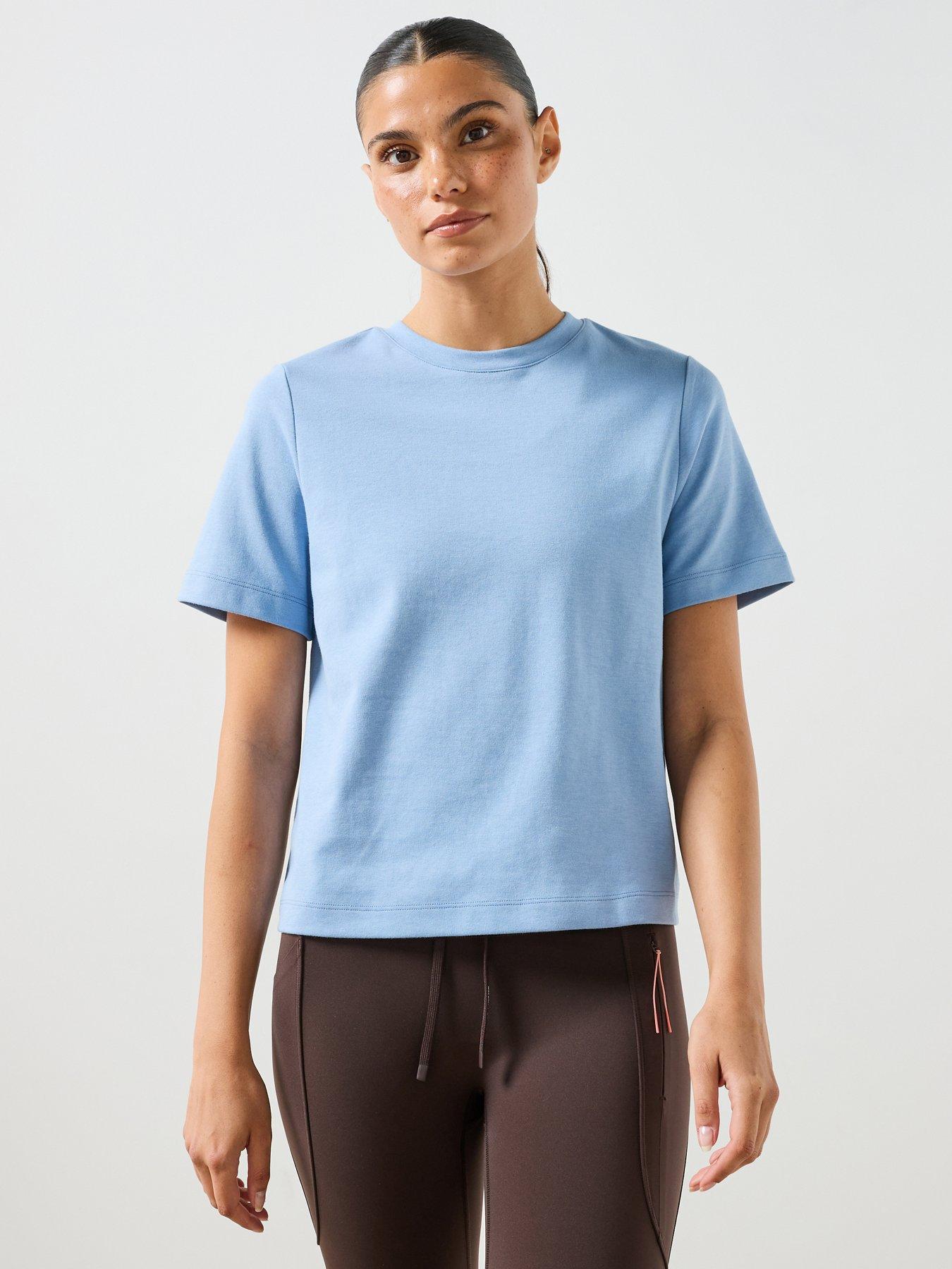 Sweaty Betty Womens Training Elevated Cotton Boxy T-Shirt - Blue