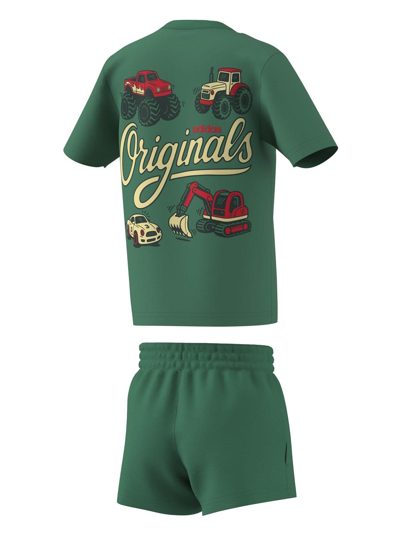 Image 2 of 3 of adidas Originals Kids Toy Vehicle T-Shirt And Short Set - Green