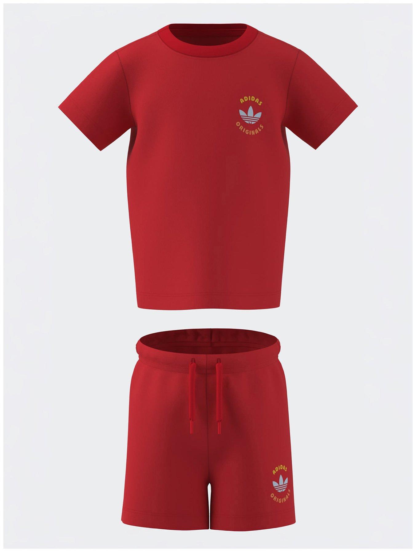 adidas Originals Infant Snackers Club Graphic T-Shirt  &  Short Set - Red