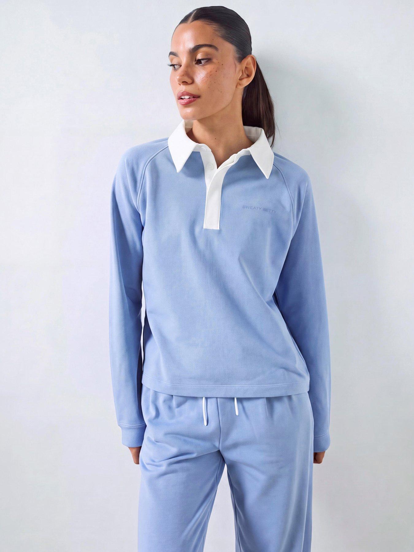 Sweaty Betty Womens Revive Rugby Sweatshirt - Blue