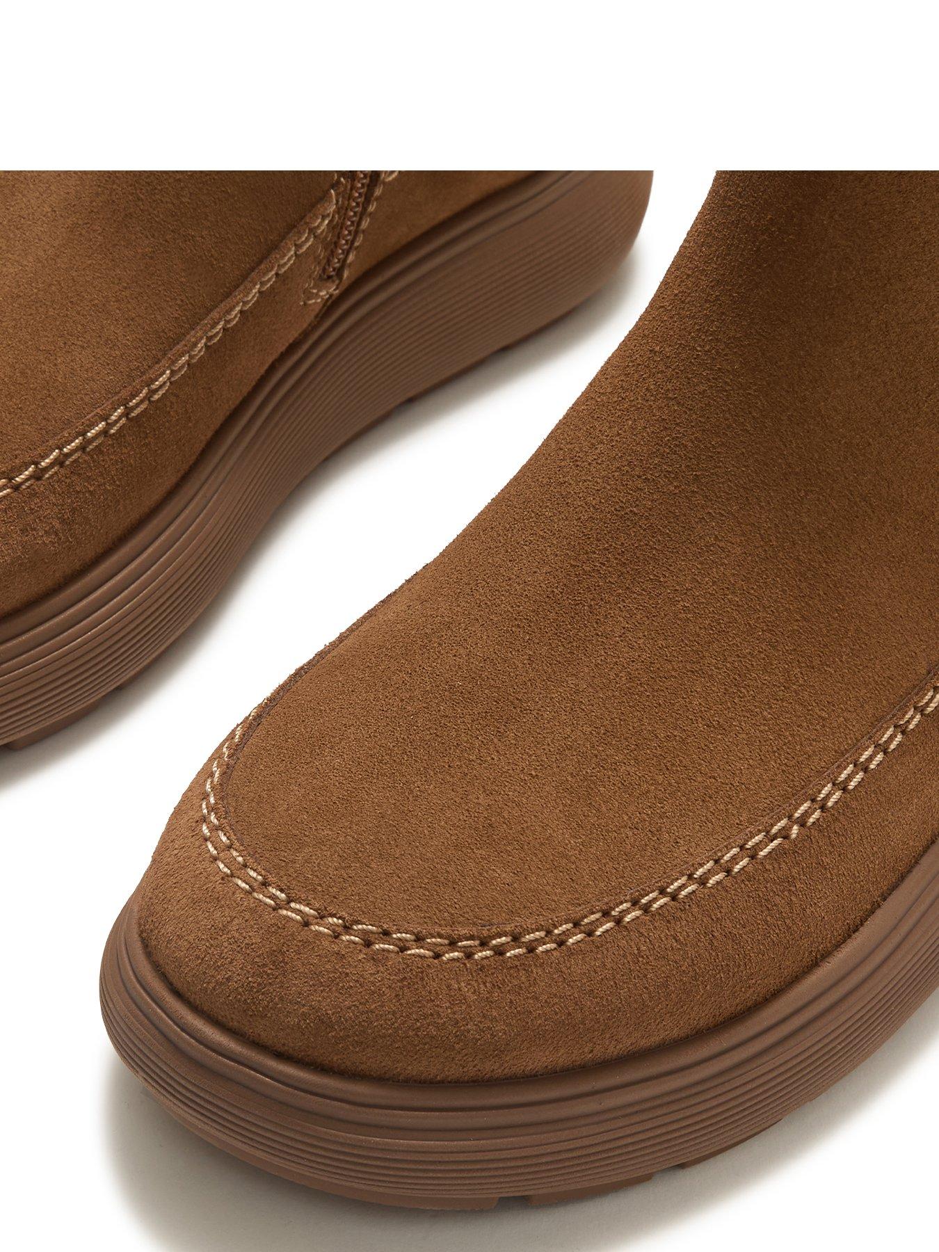 Image 4 of 5 of FitFlop Womens Relaxed Zip Suede Casual Boots - Brown
