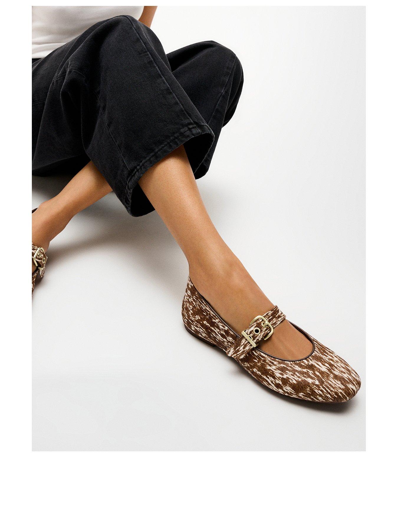 Image 2 of 7 of FitFlop Womens Delicato Pony Cow Gold Buckle Mary Janes - Multi