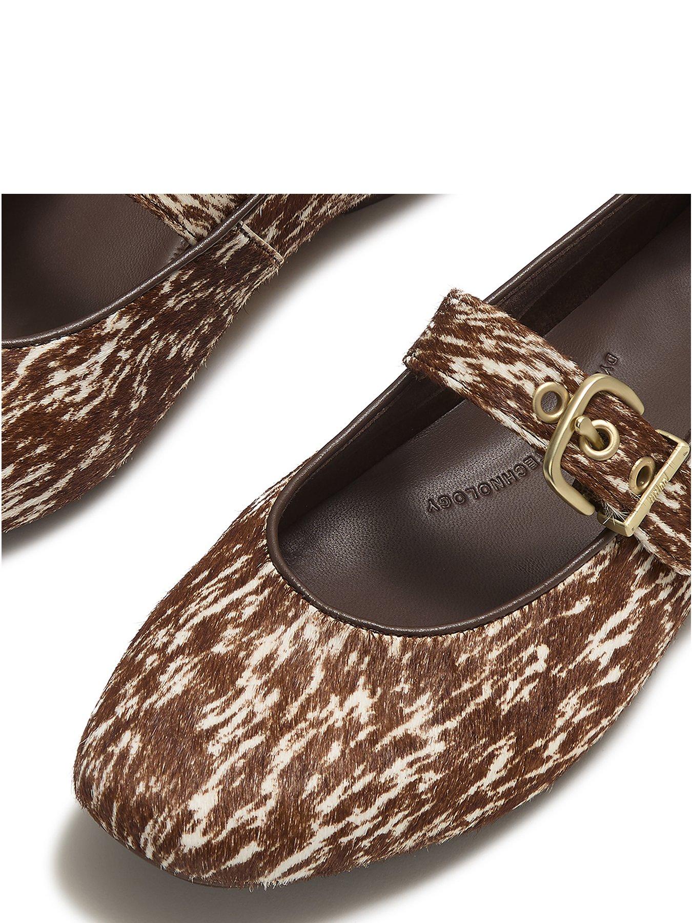 Image 4 of 7 of FitFlop Womens Delicato Pony Cow Gold Buckle Mary Janes - Multi