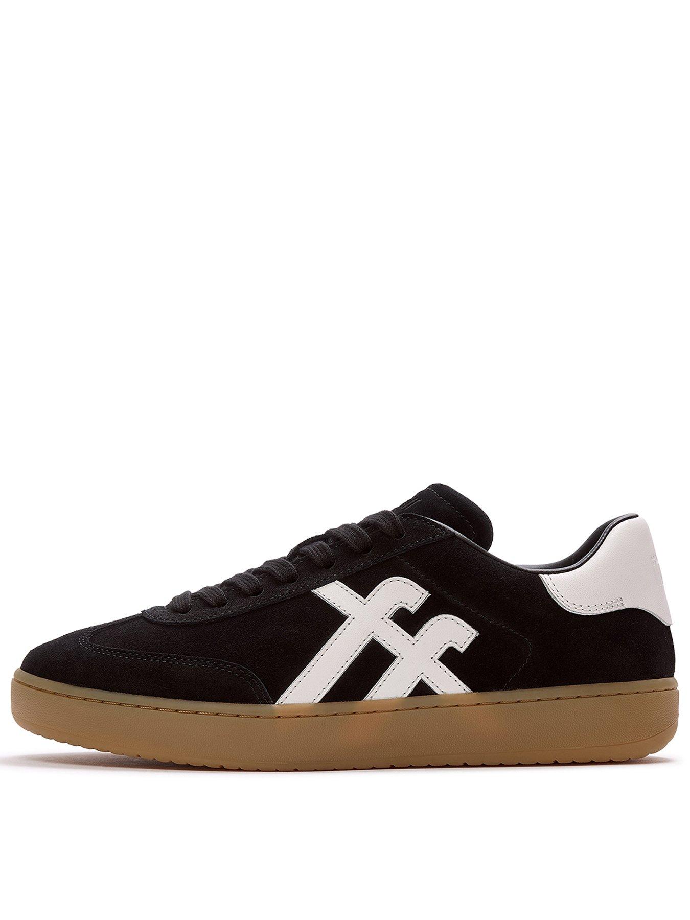 Image 1 of 5 of FitFlop THE DASH T-TOE SUEDE SNEAKERS - Black Urban