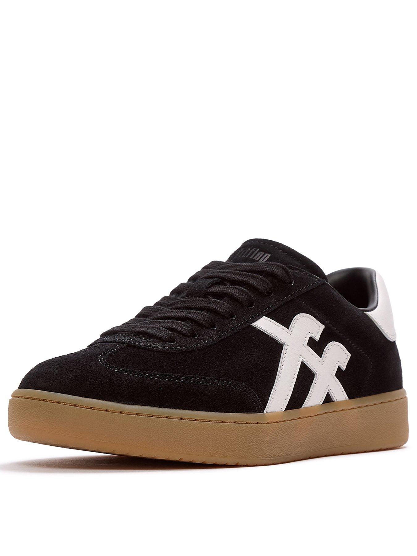Image 3 of 5 of FitFlop THE DASH T-TOE SUEDE SNEAKERS - Black Urban