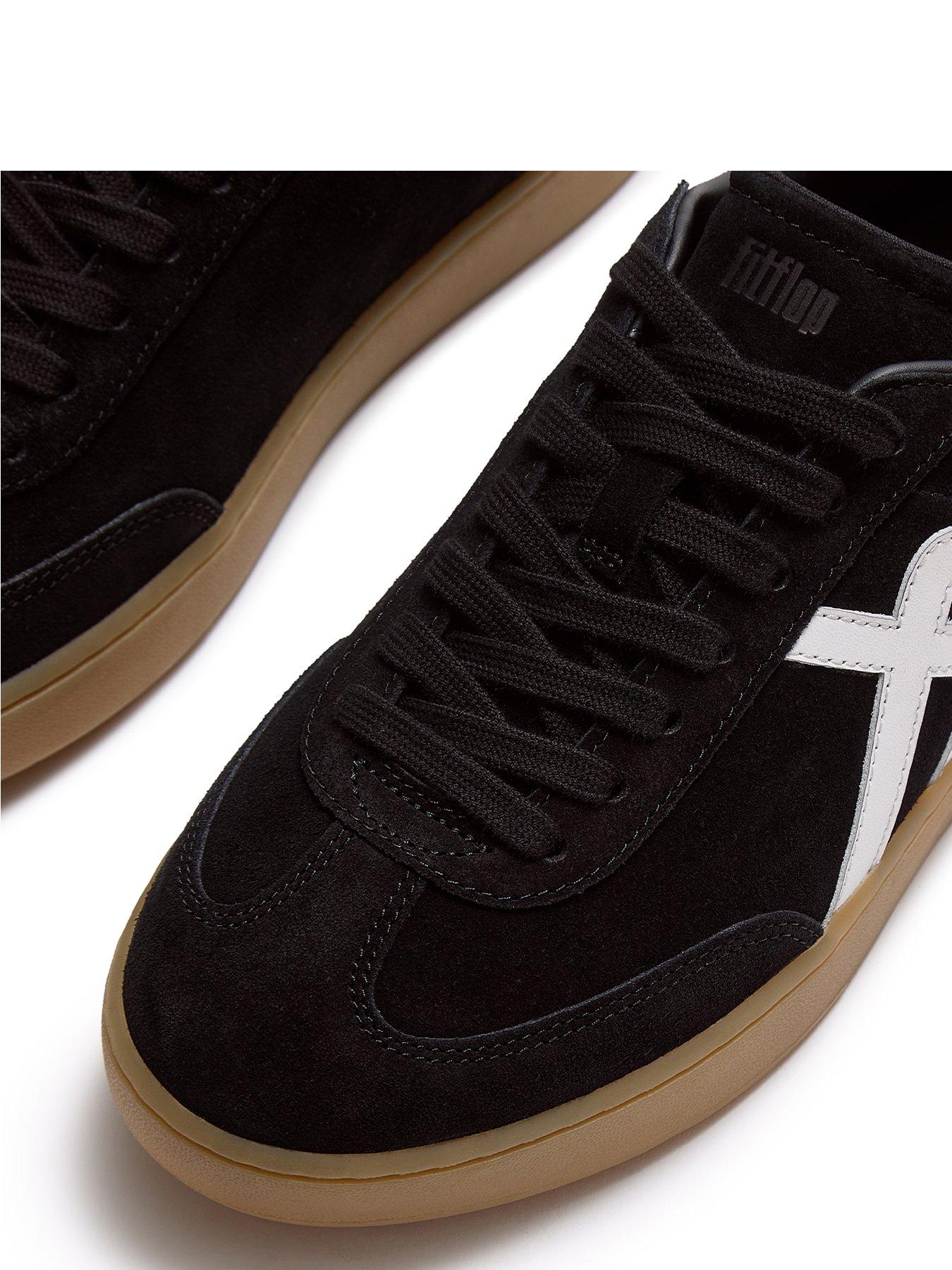 Image 4 of 5 of FitFlop THE DASH T-TOE SUEDE SNEAKERS - Black Urban