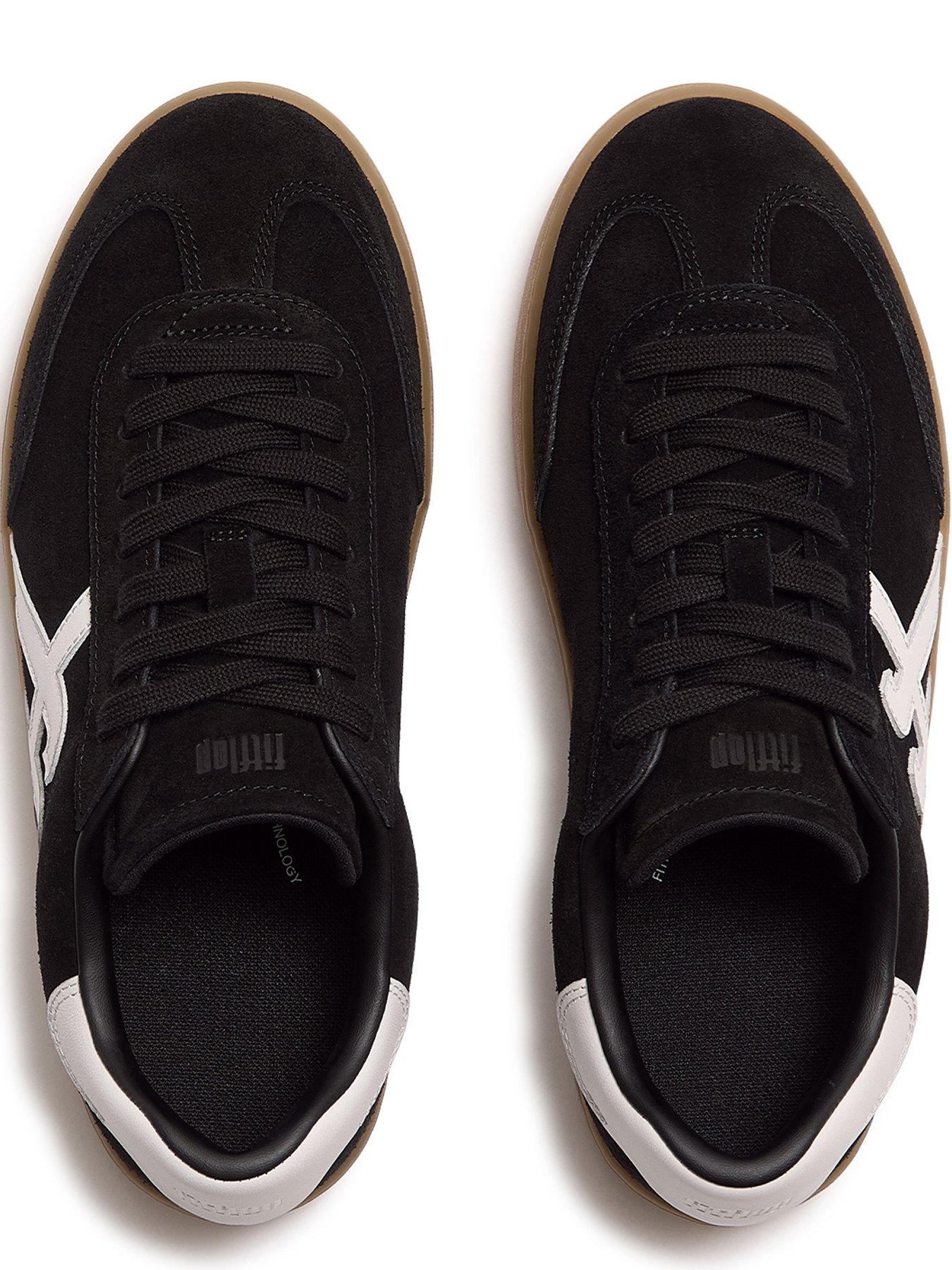Image 5 of 5 of FitFlop THE DASH T-TOE SUEDE SNEAKERS - Black Urban