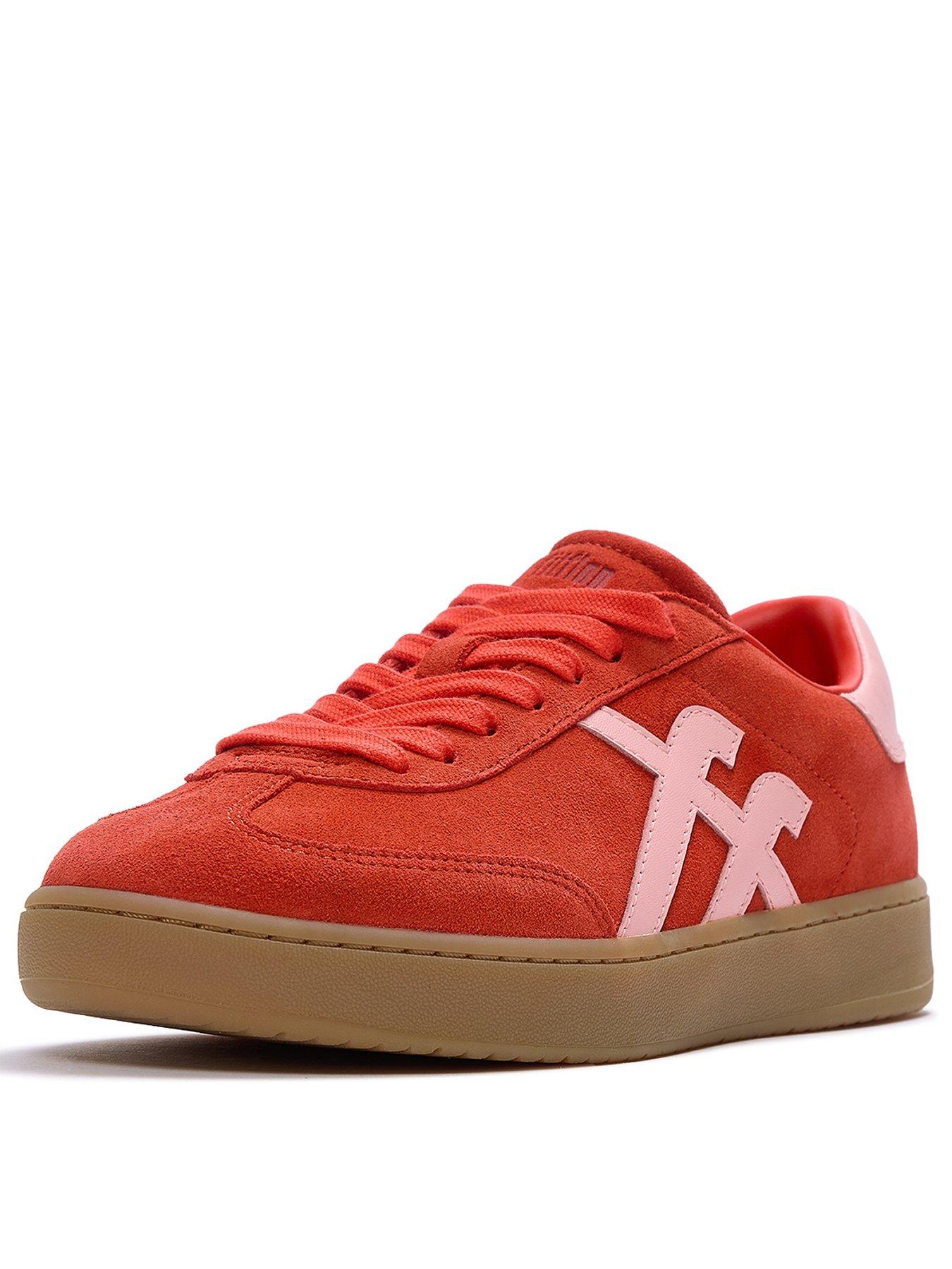 Image 3 of 5 of FitFlop FitFlop Womens Suede T-Toe Supportive Trainers - Red