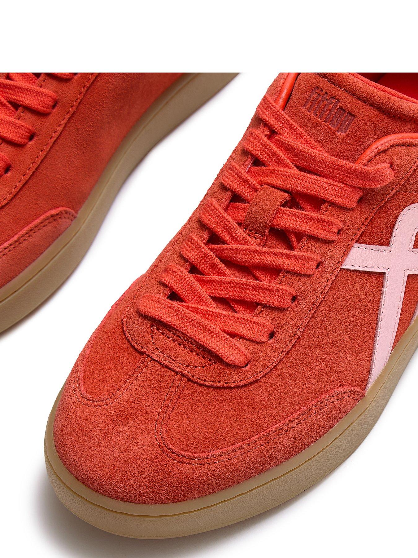 Image 4 of 5 of FitFlop FitFlop Womens Suede T-Toe Supportive Trainers - Red