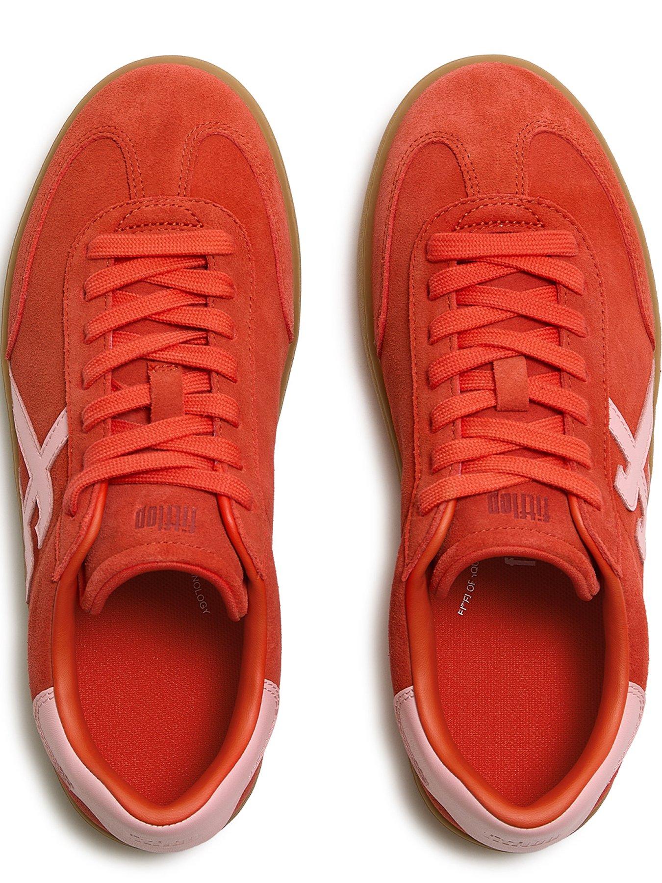 Image 5 of 5 of FitFlop FitFlop Womens Suede T-Toe Supportive Trainers - Red