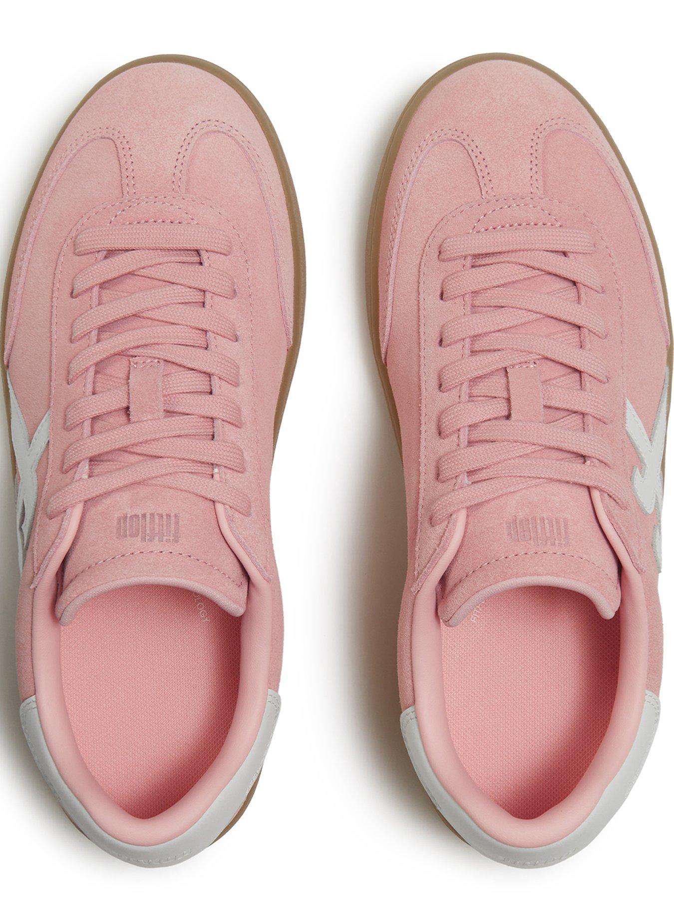 Image 5 of 5 of FitFlop Womens Dash T-Toe Suede Lace-Up Sneakers - Warm Pink