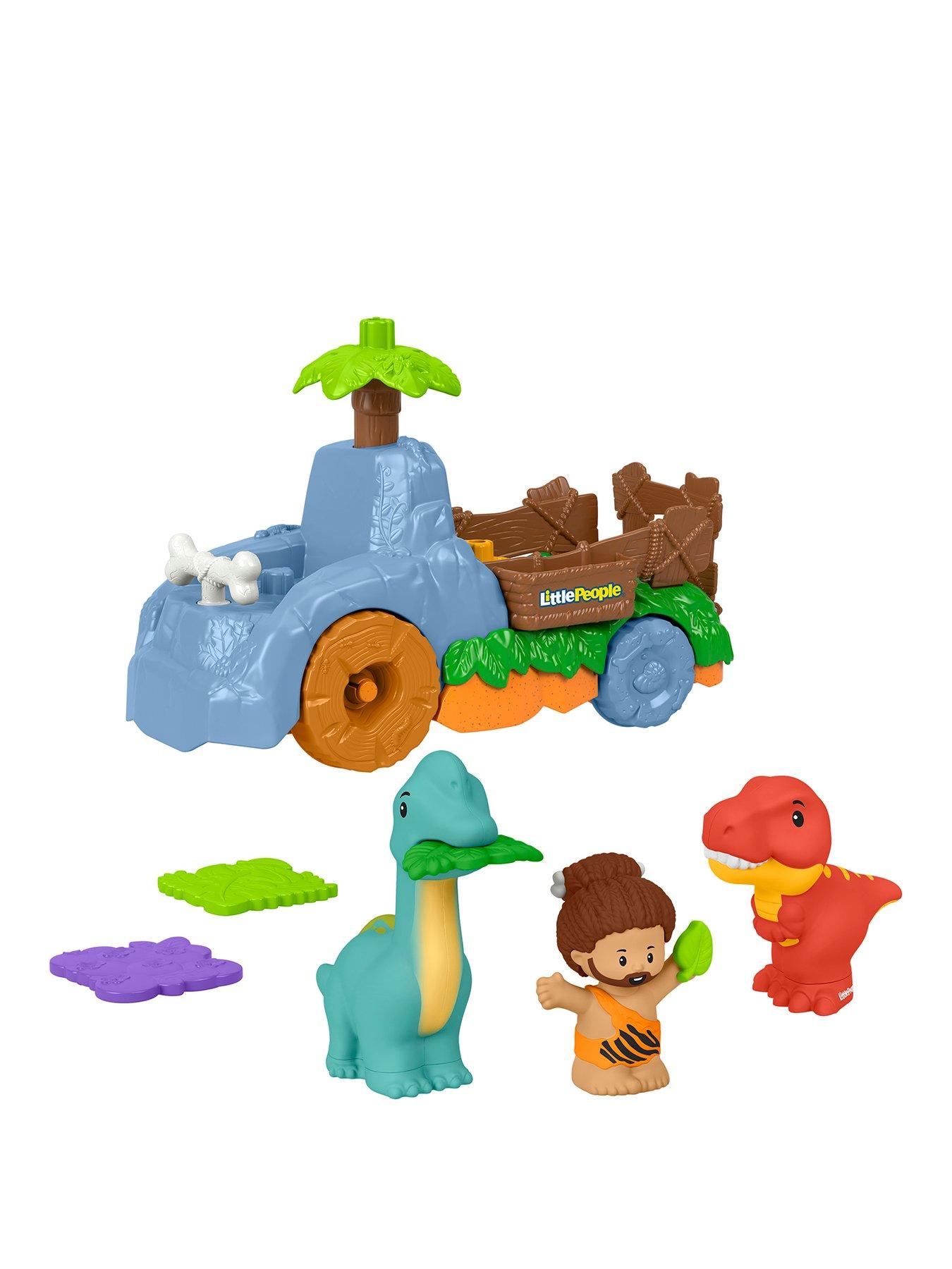 Image 1 of 7 of Fisher-Price Little People Little People Dino Wobble Truck, 6-Piece Dinosaur Play&nbsp;Set for Toddlers